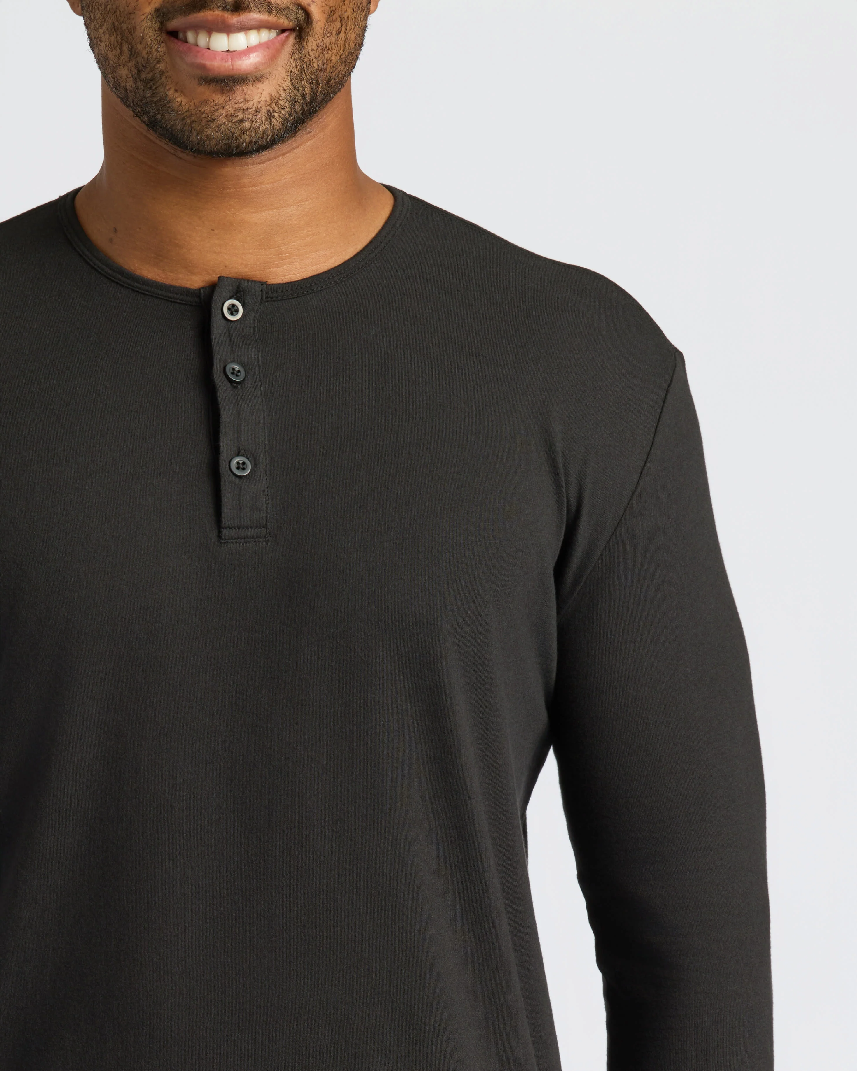 Black Long Sleeve Henley - Image 6