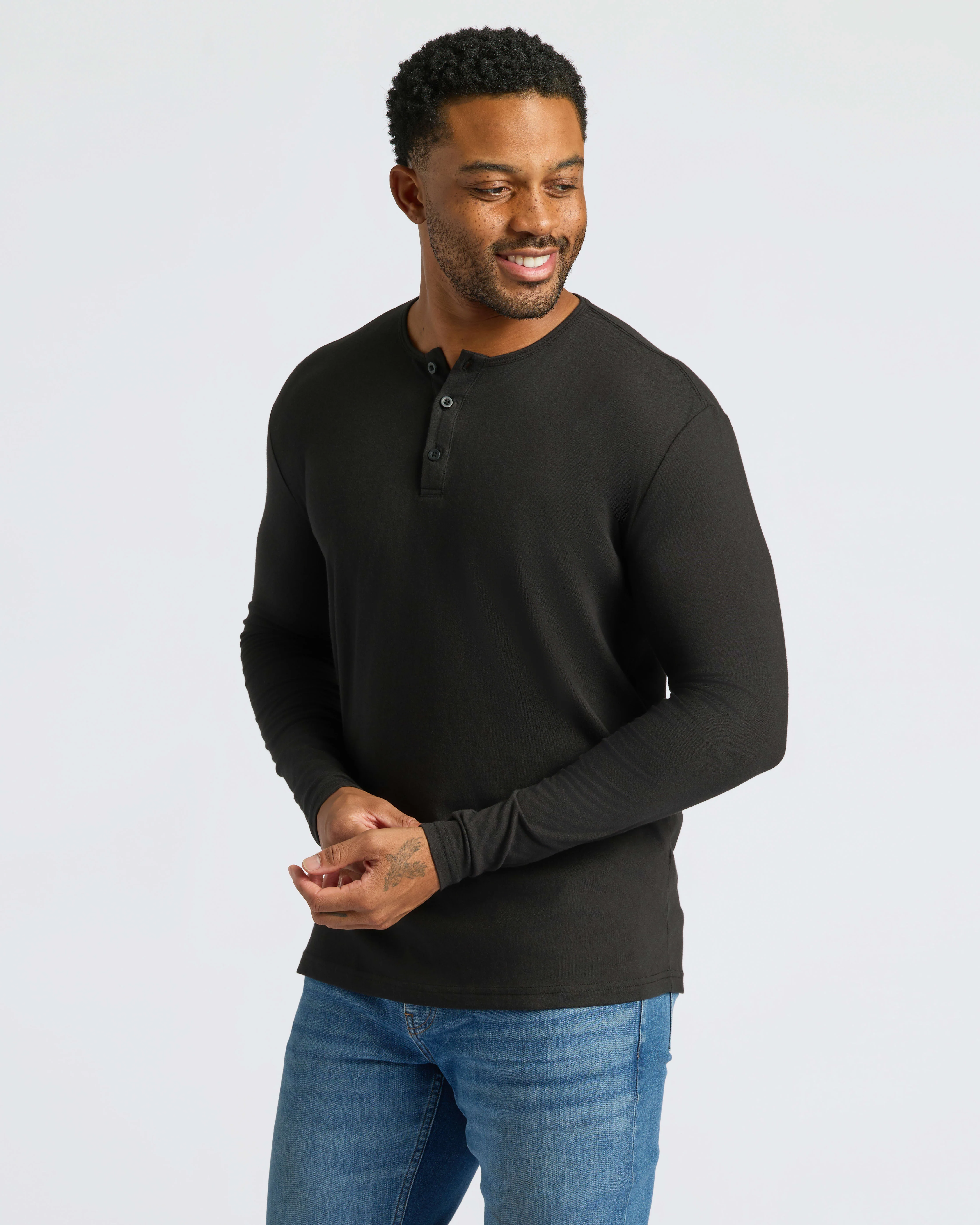 Black Long Sleeve Henley - Image 5