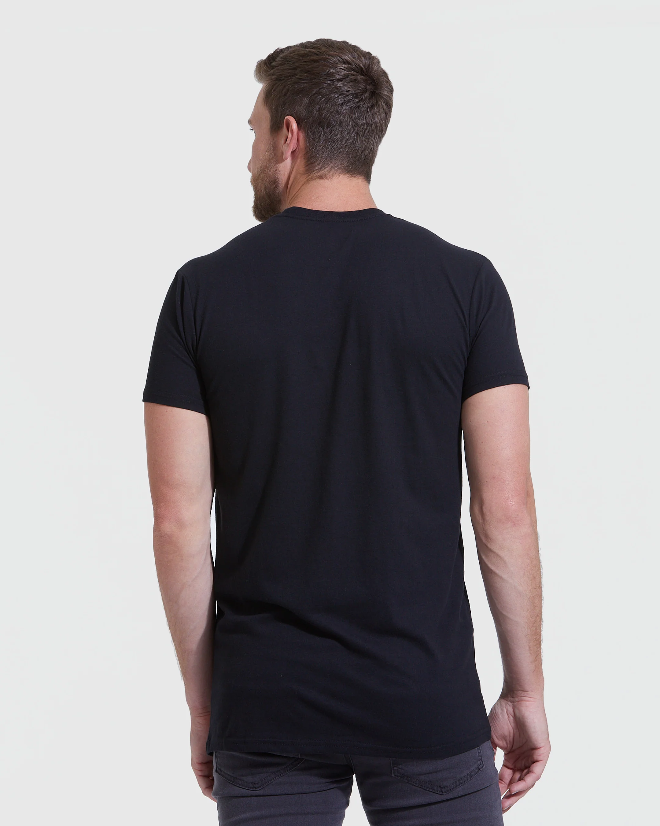 All Black Tall Straight Hem Crew Neck T-Shirt 6-Pack - Image 4
