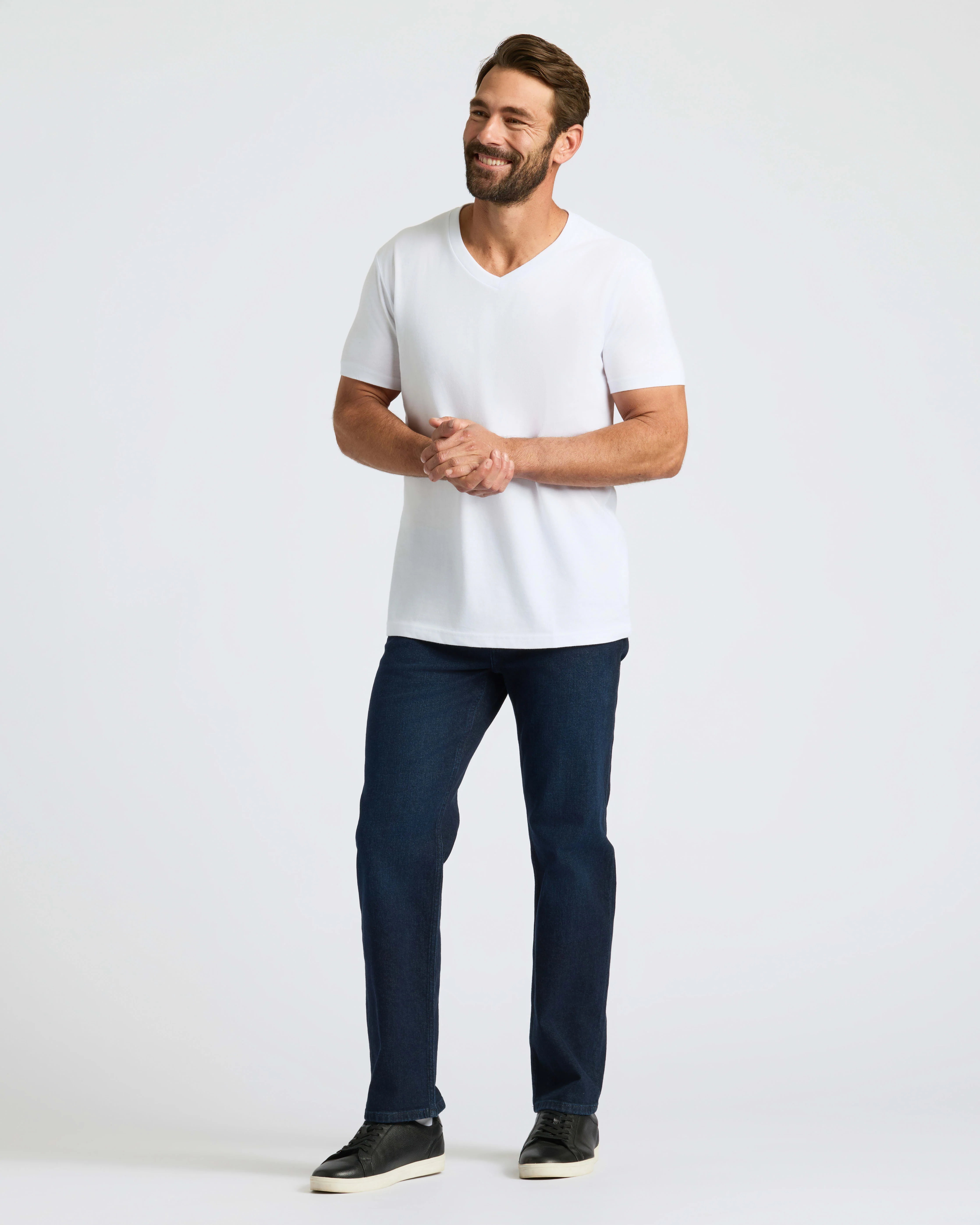 White Classic V-Neck - Image 3