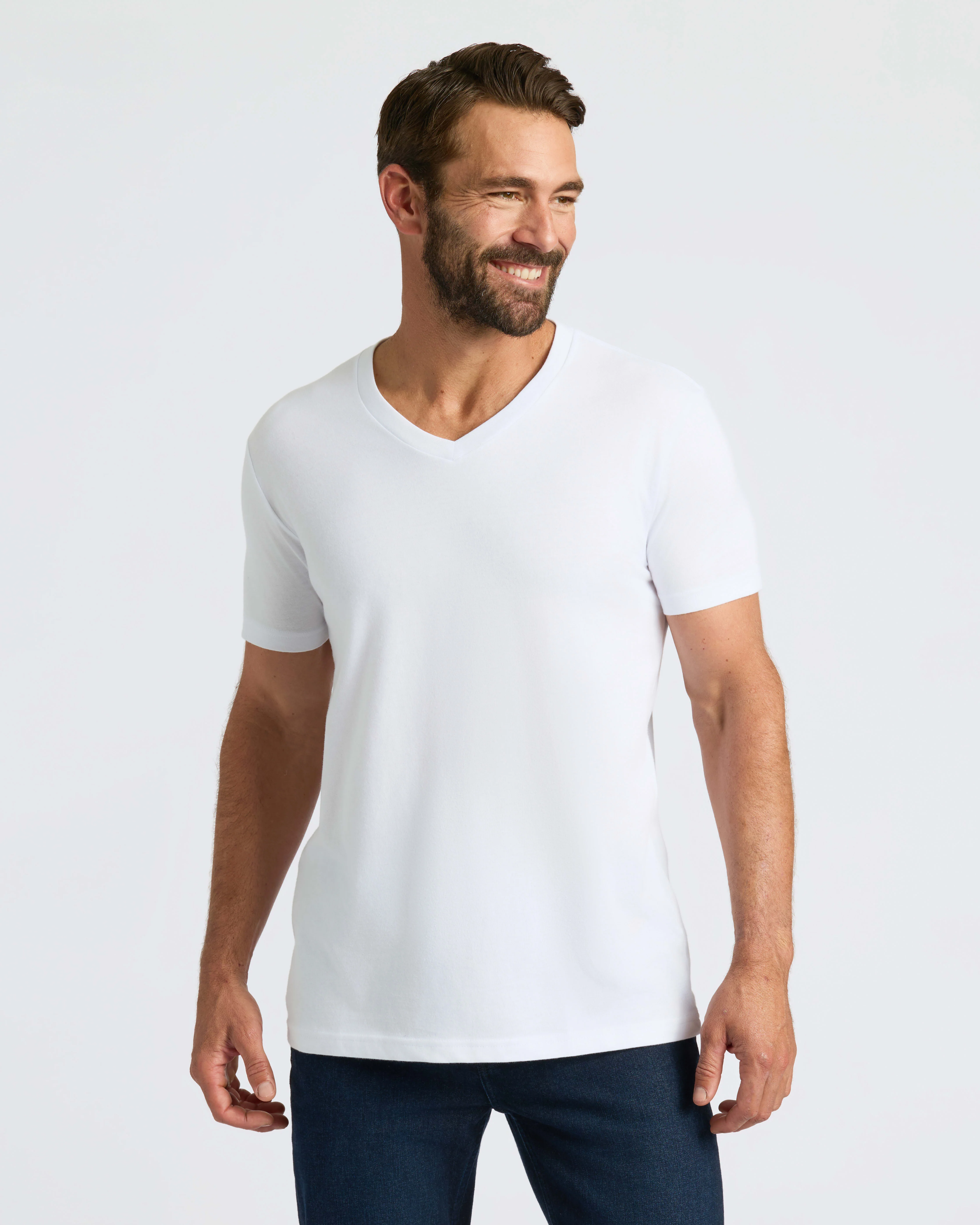 White Classic V-Neck - Image 7