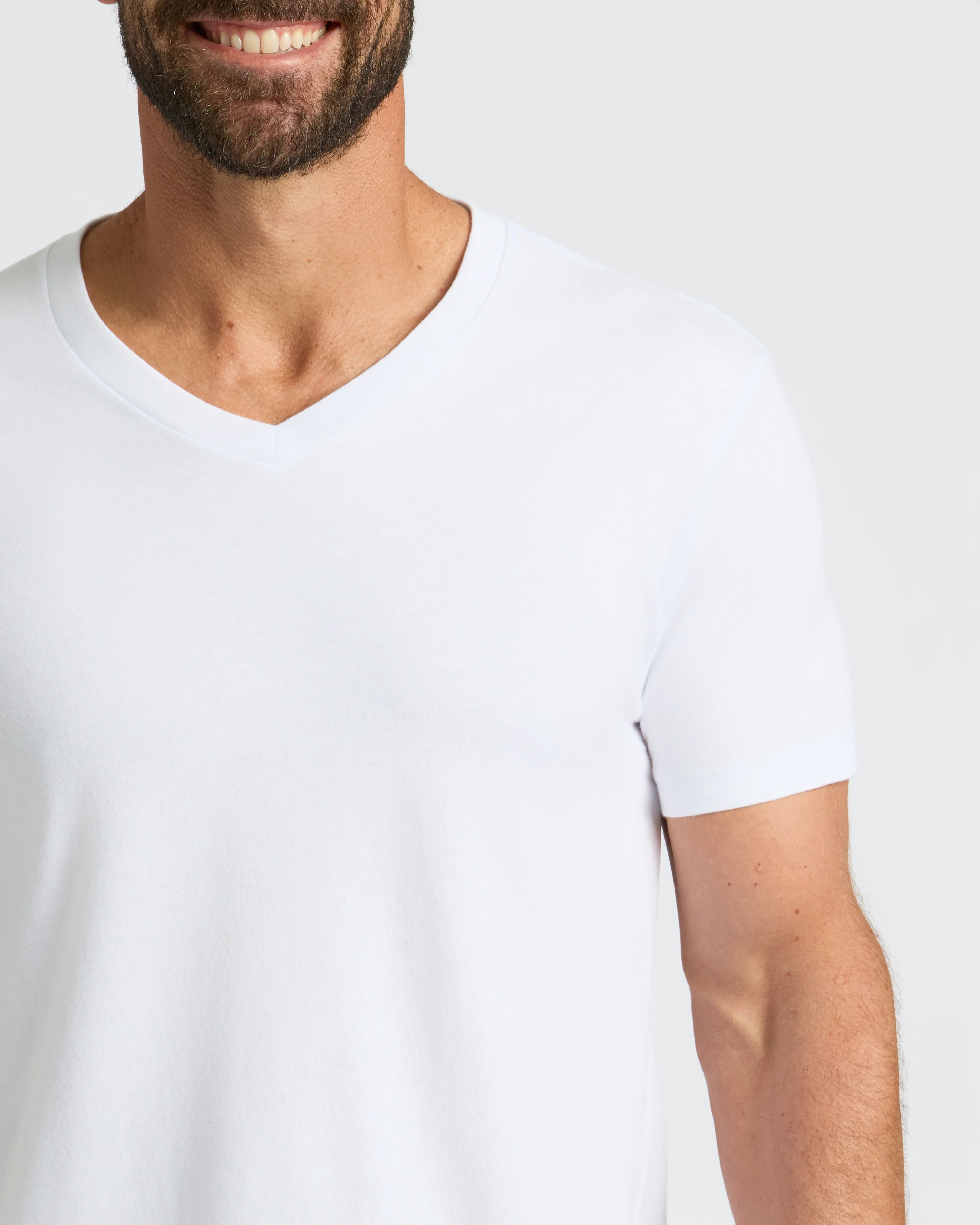 White Classic V-Neck - Image 5
