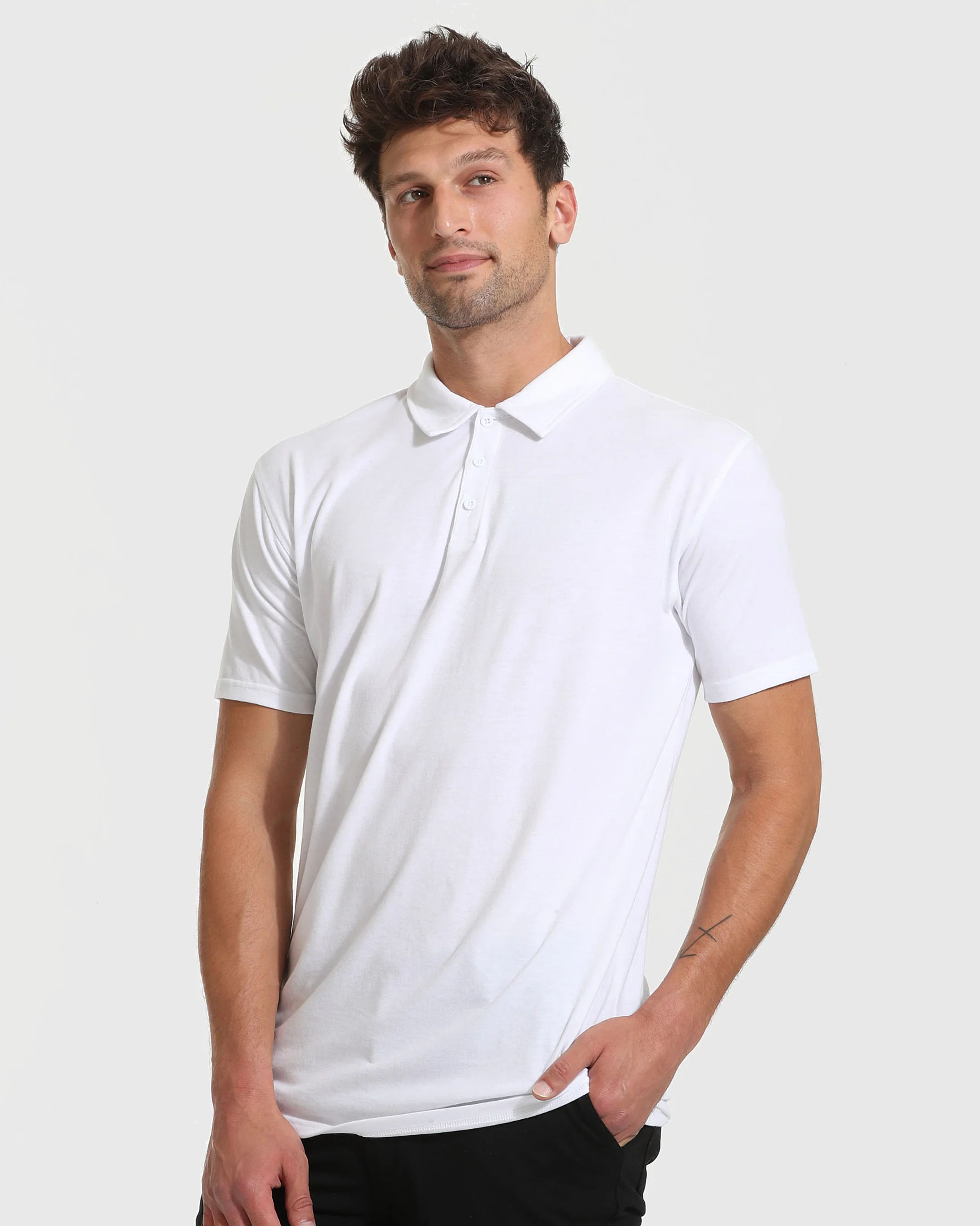 All White Tall Classic Polo 3-Pack - Image 3