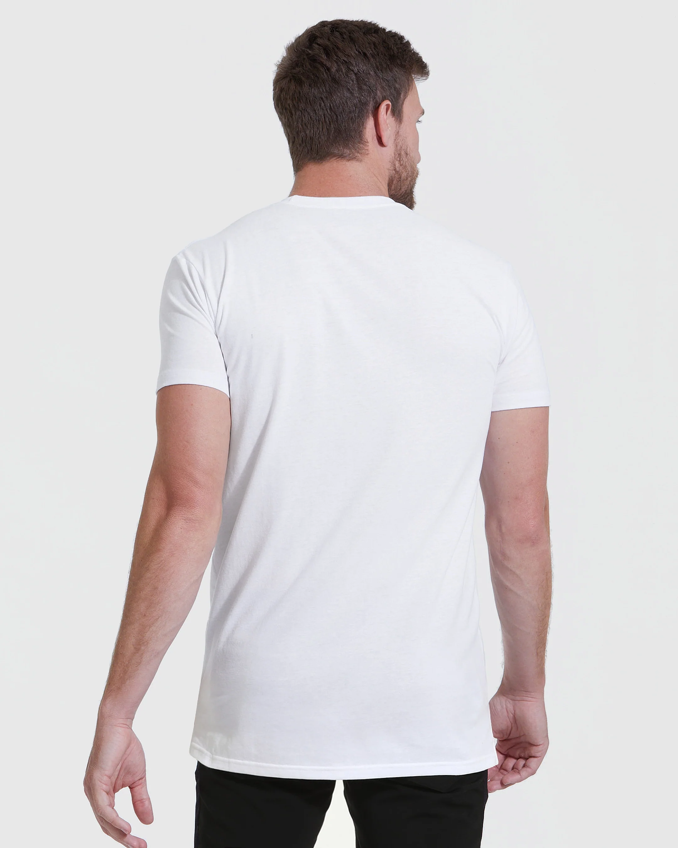 All-White Tall Straight Hem Crew Neck T-Shirt 6-Pack - Image 4