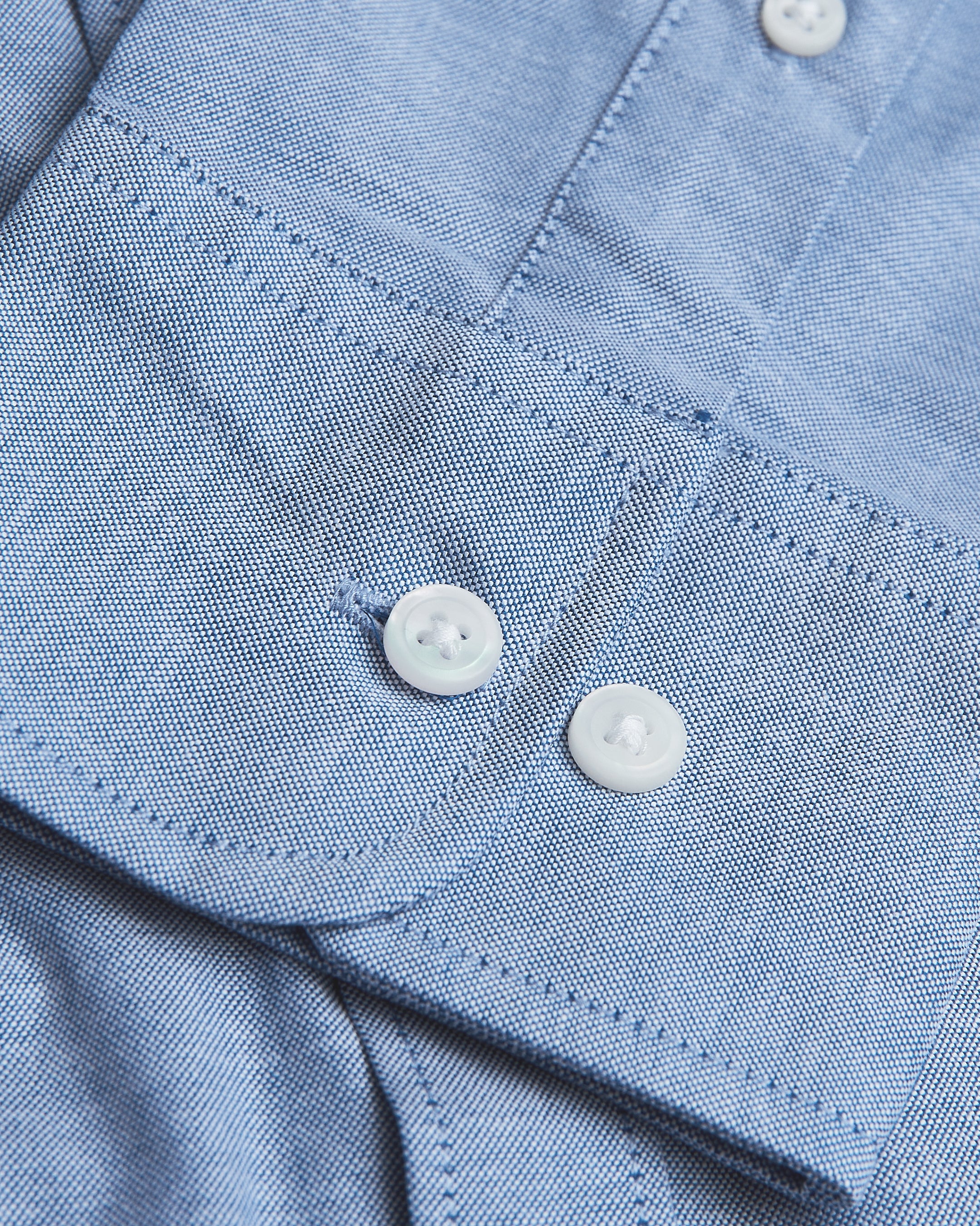 Banker Blue Stretch Oxford Long Sleeve Shirt - Image 7