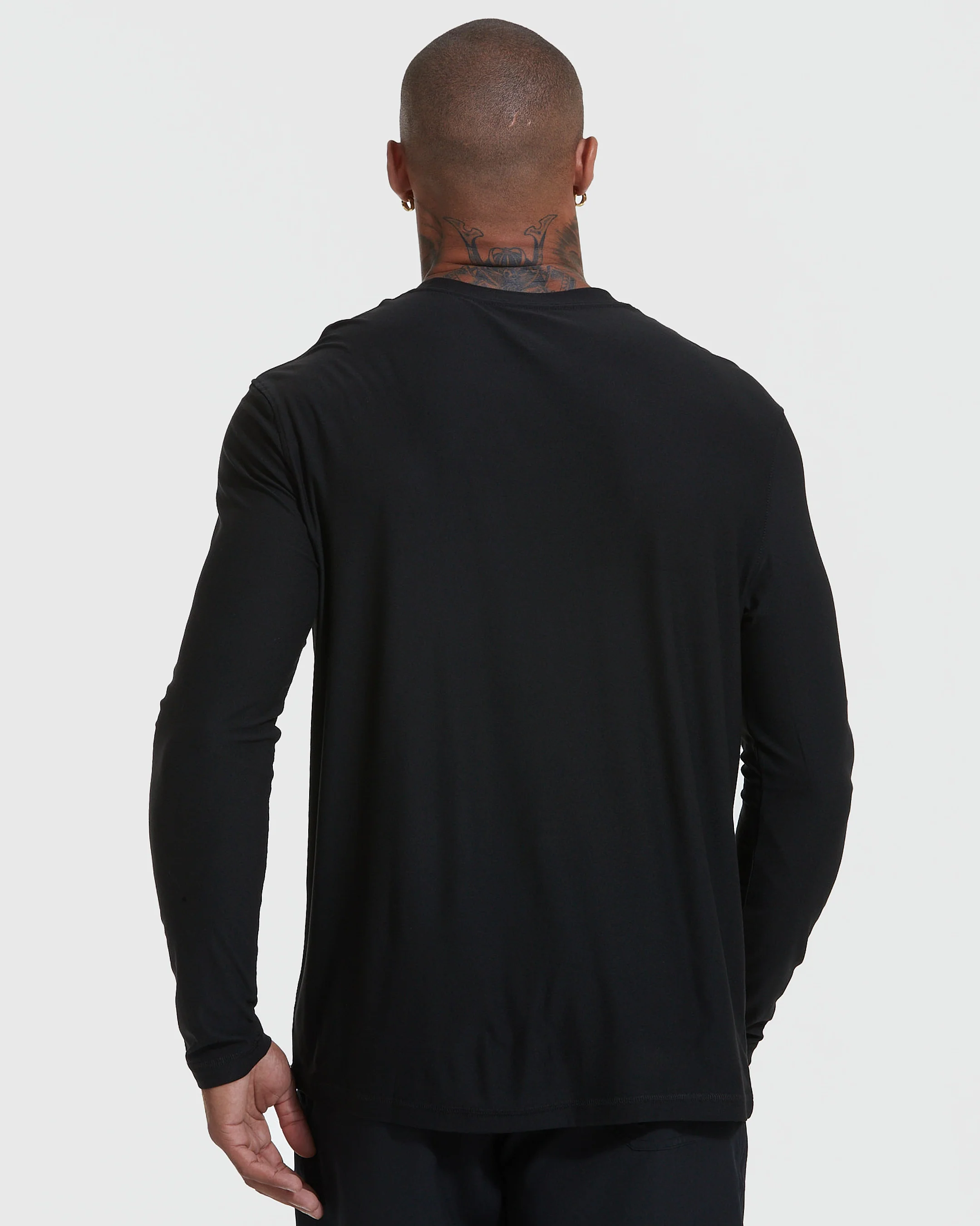 Black Active Long Sleeve Crew Neck T-Shirt - Image 4