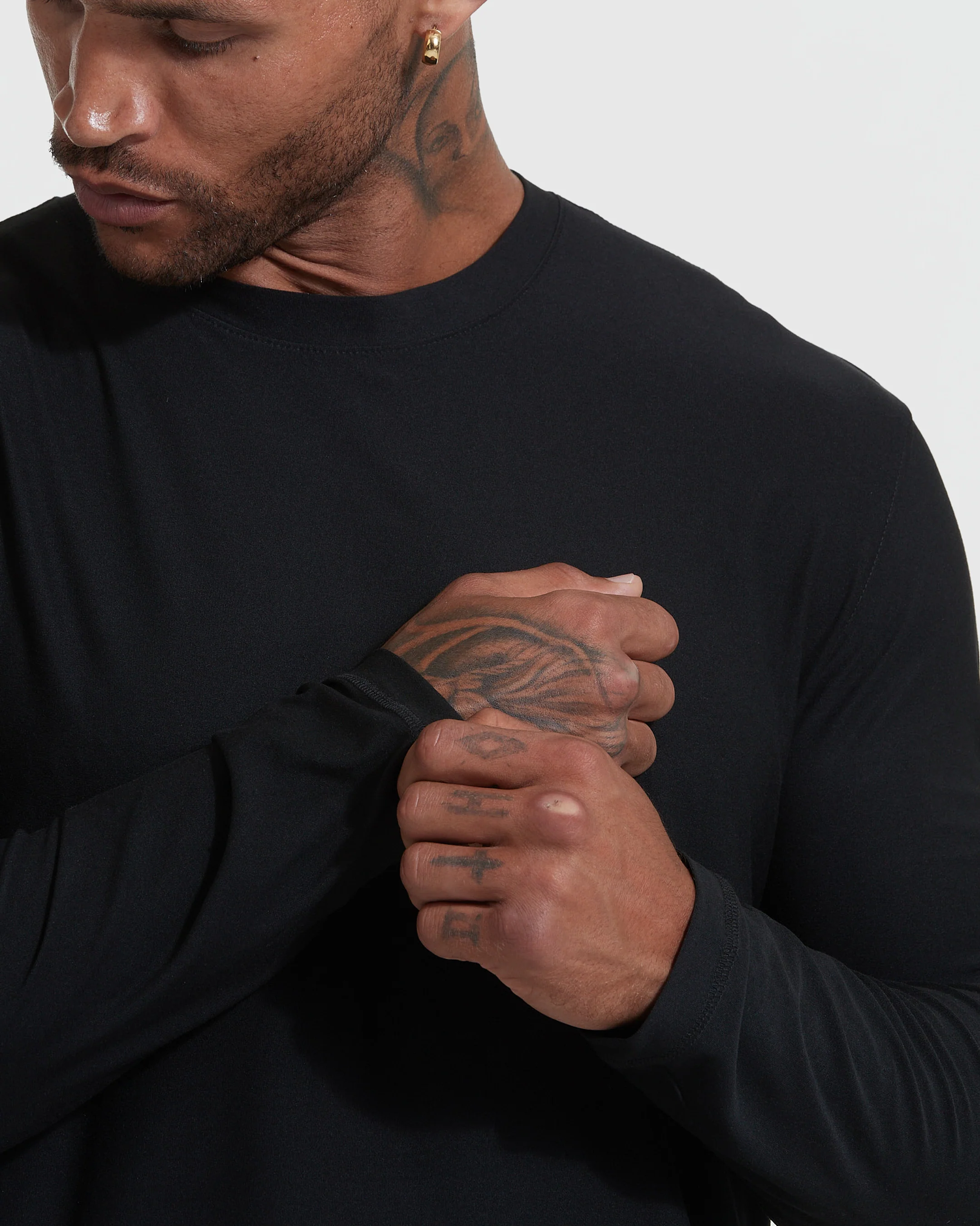 Black Active Long Sleeve Crew Neck T-Shirt - Image 5