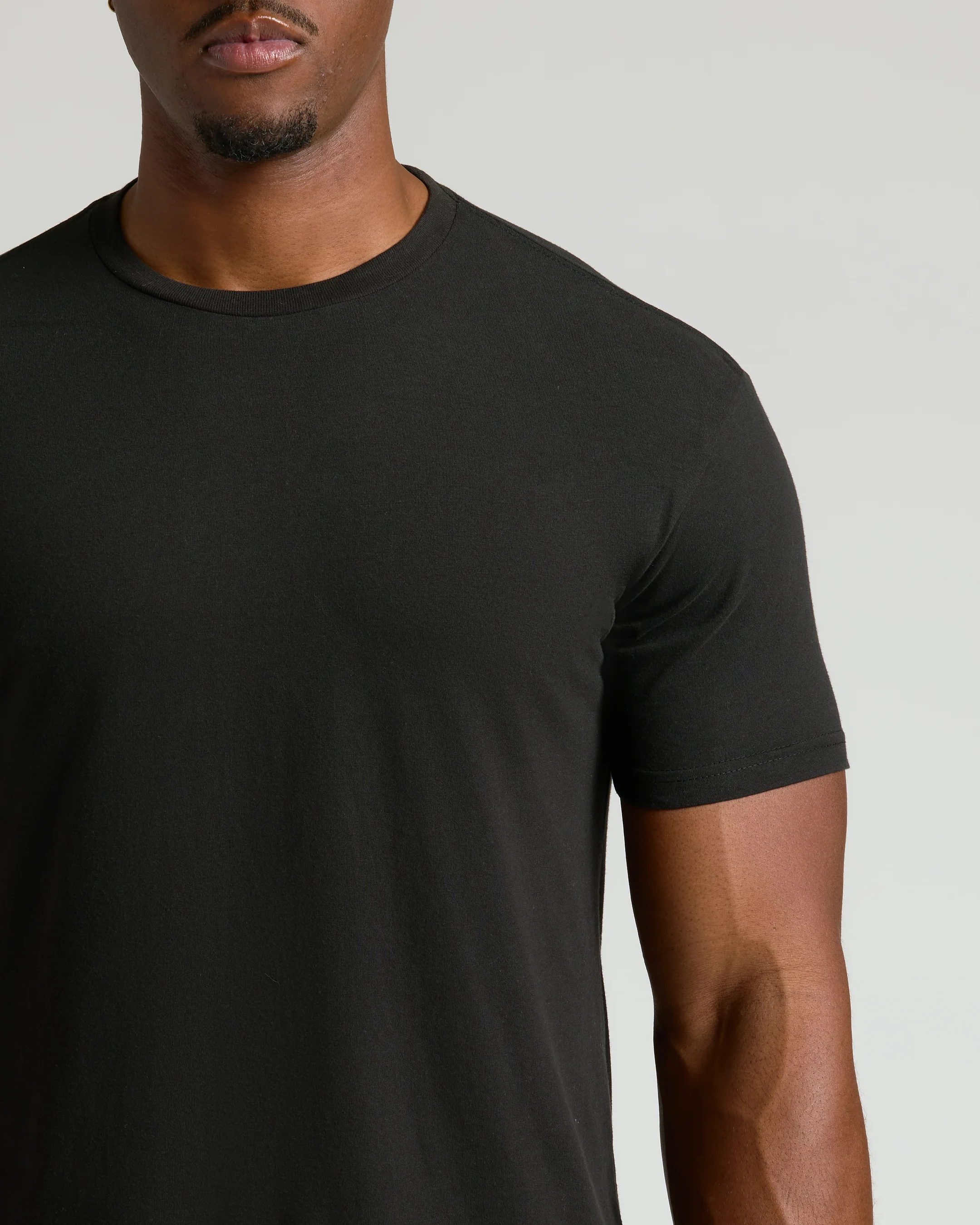 Black Tall Straight Hem Crew Neck T-Shirt - Image 6