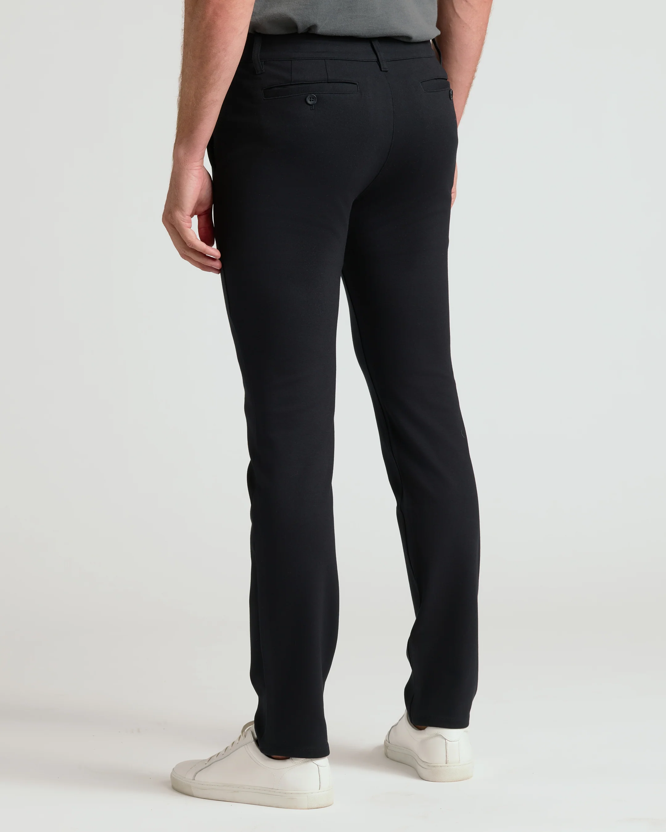 Black Slim Comfort Knit Chino Pant - Image 3