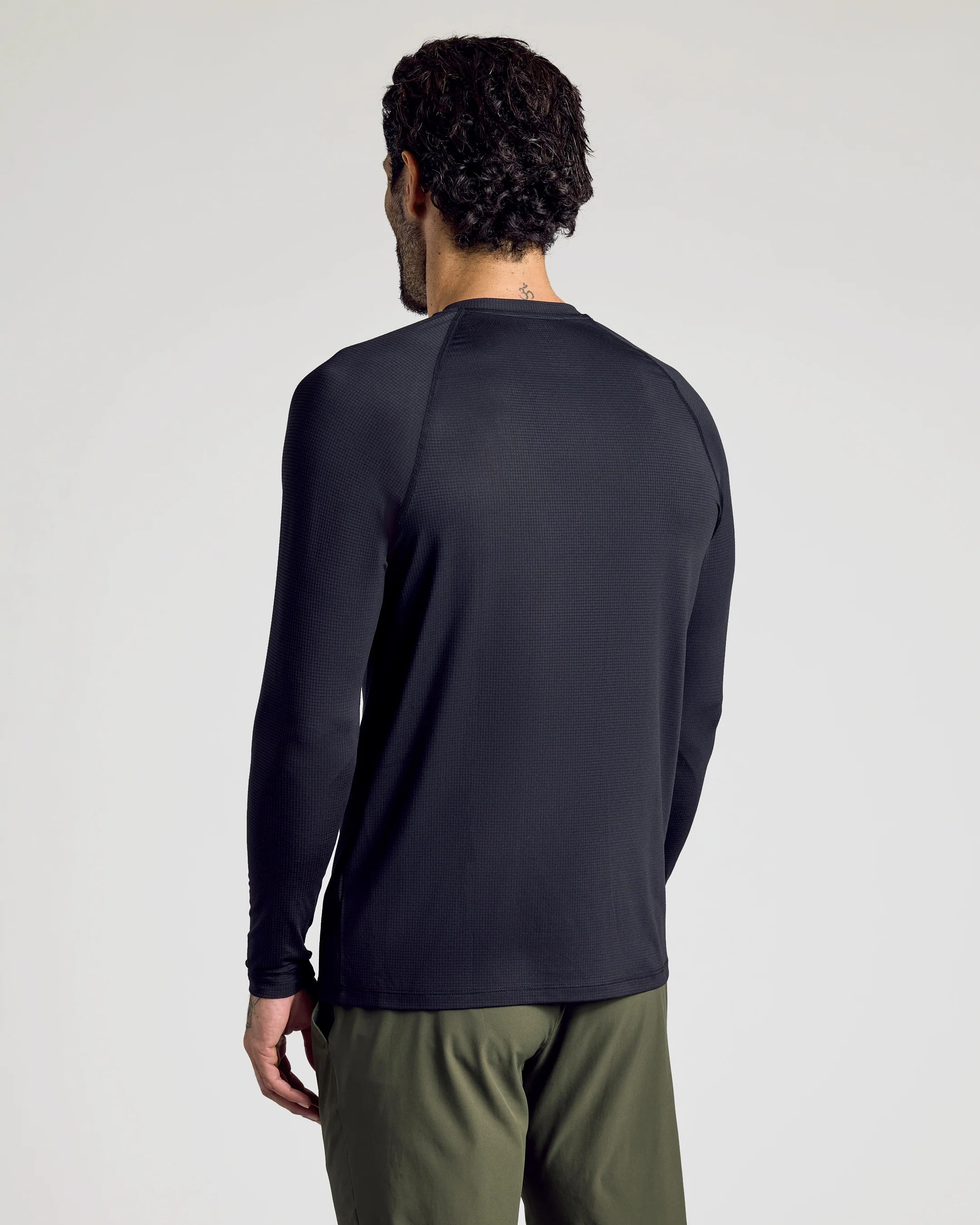 Black Long Sleeve Active Mesh Crew - Image 3