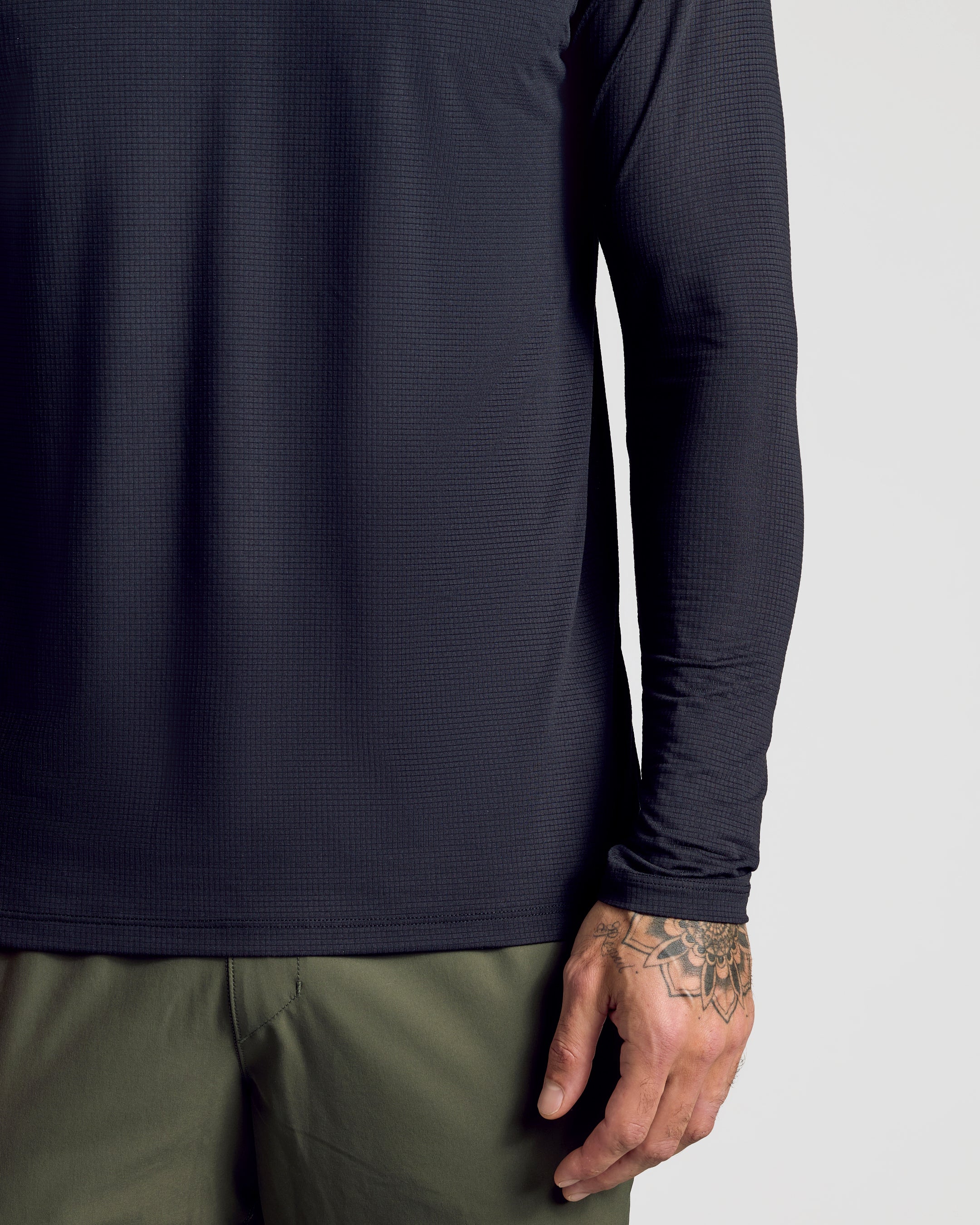 Black Long Sleeve Active Mesh Crew - Image 5