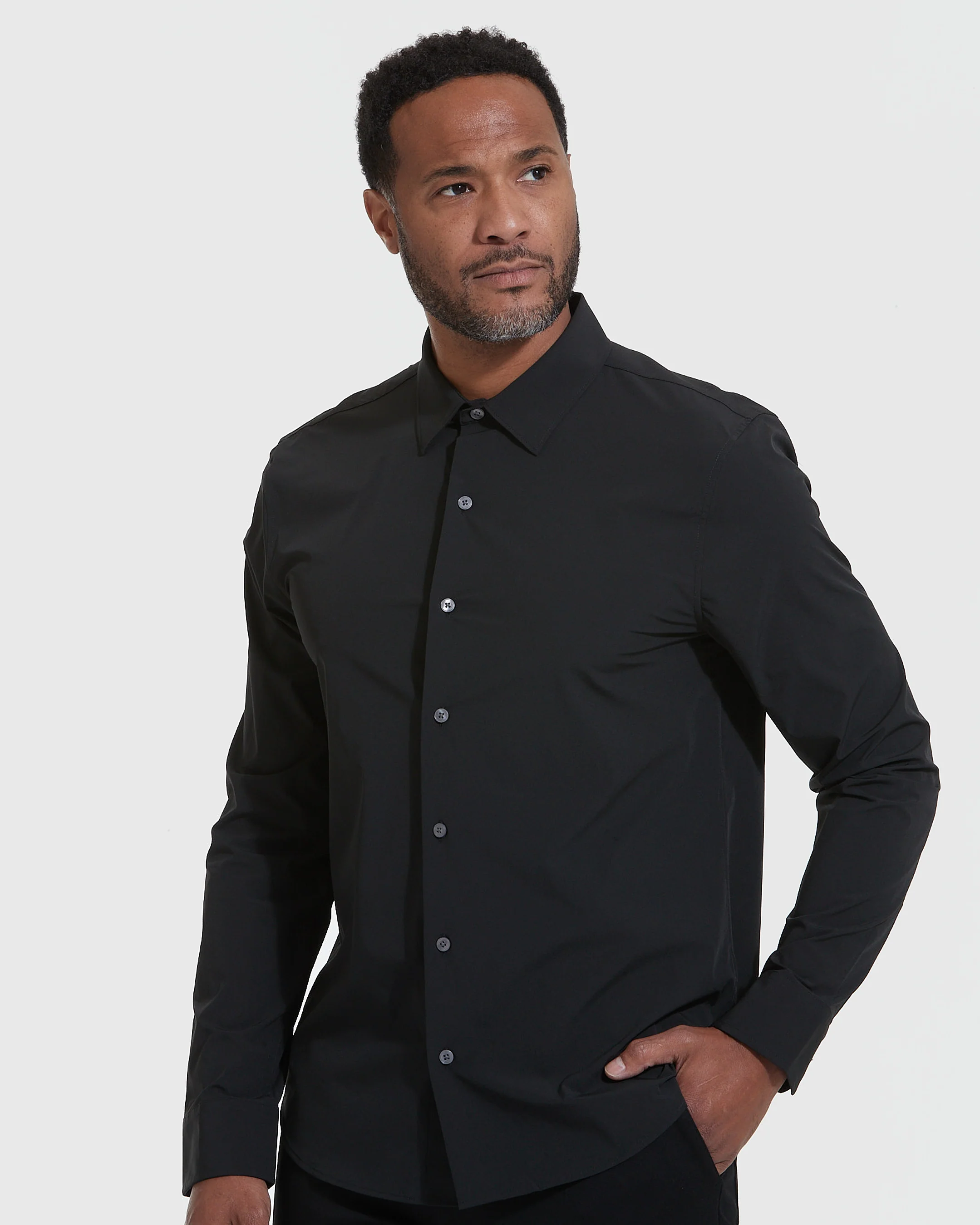 Black Lightweight Dress Shirt - Image 3