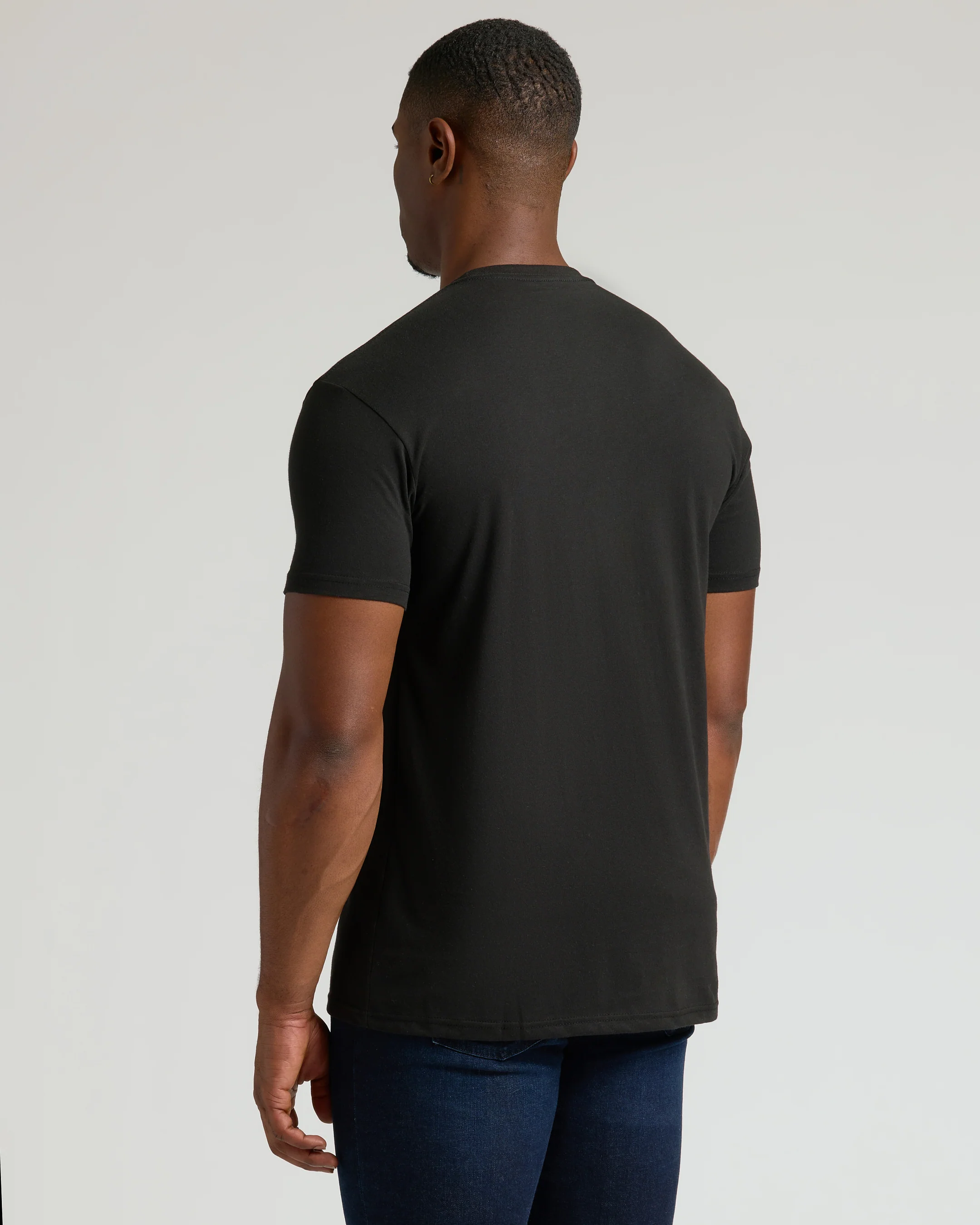 Black Tall Straight Hem Crew Neck T-Shirt - Image 3