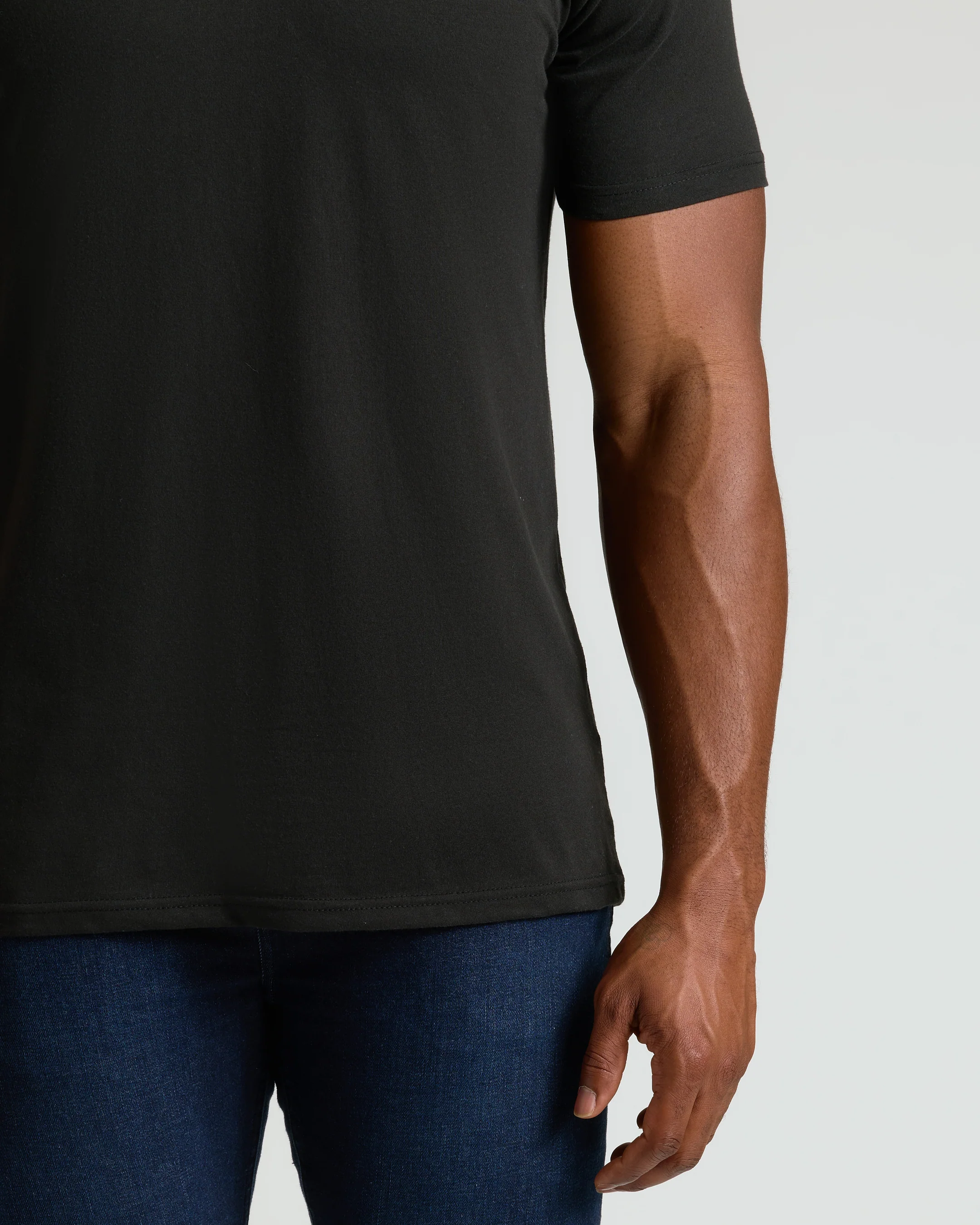 Black Tall Straight Hem Crew Neck T-Shirt - Image 7