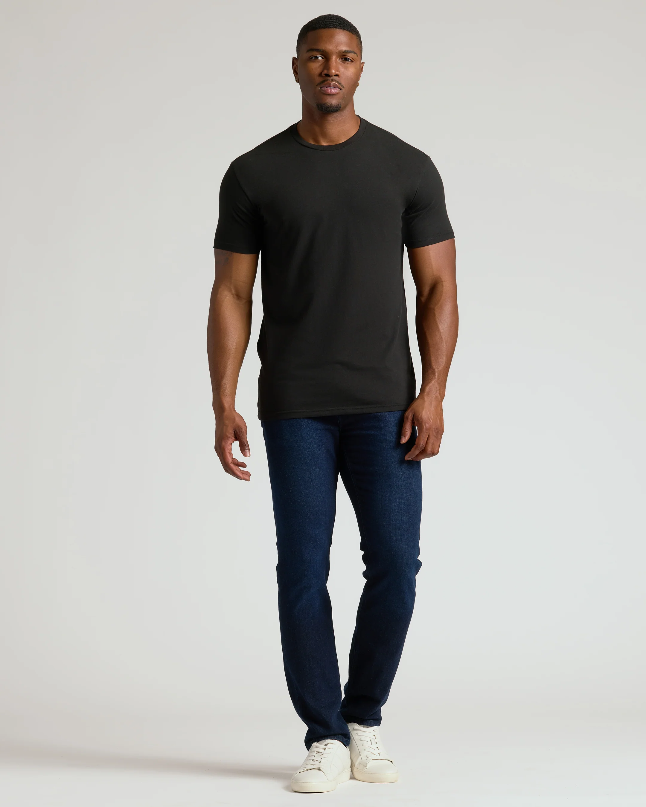 Black Tall Straight Hem Crew Neck T-Shirt - Image 8