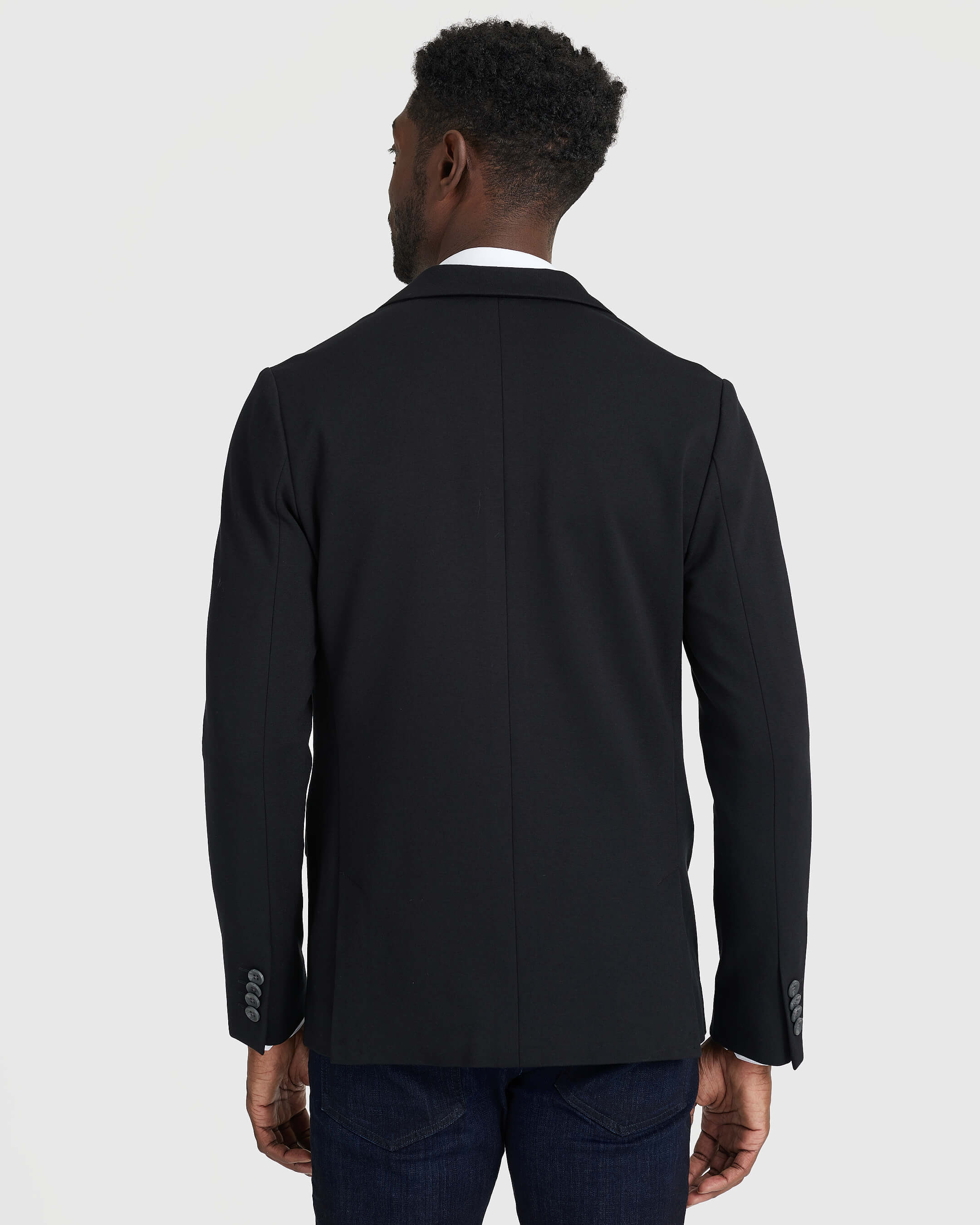 Black Comfort Knit Blazer - Image 3