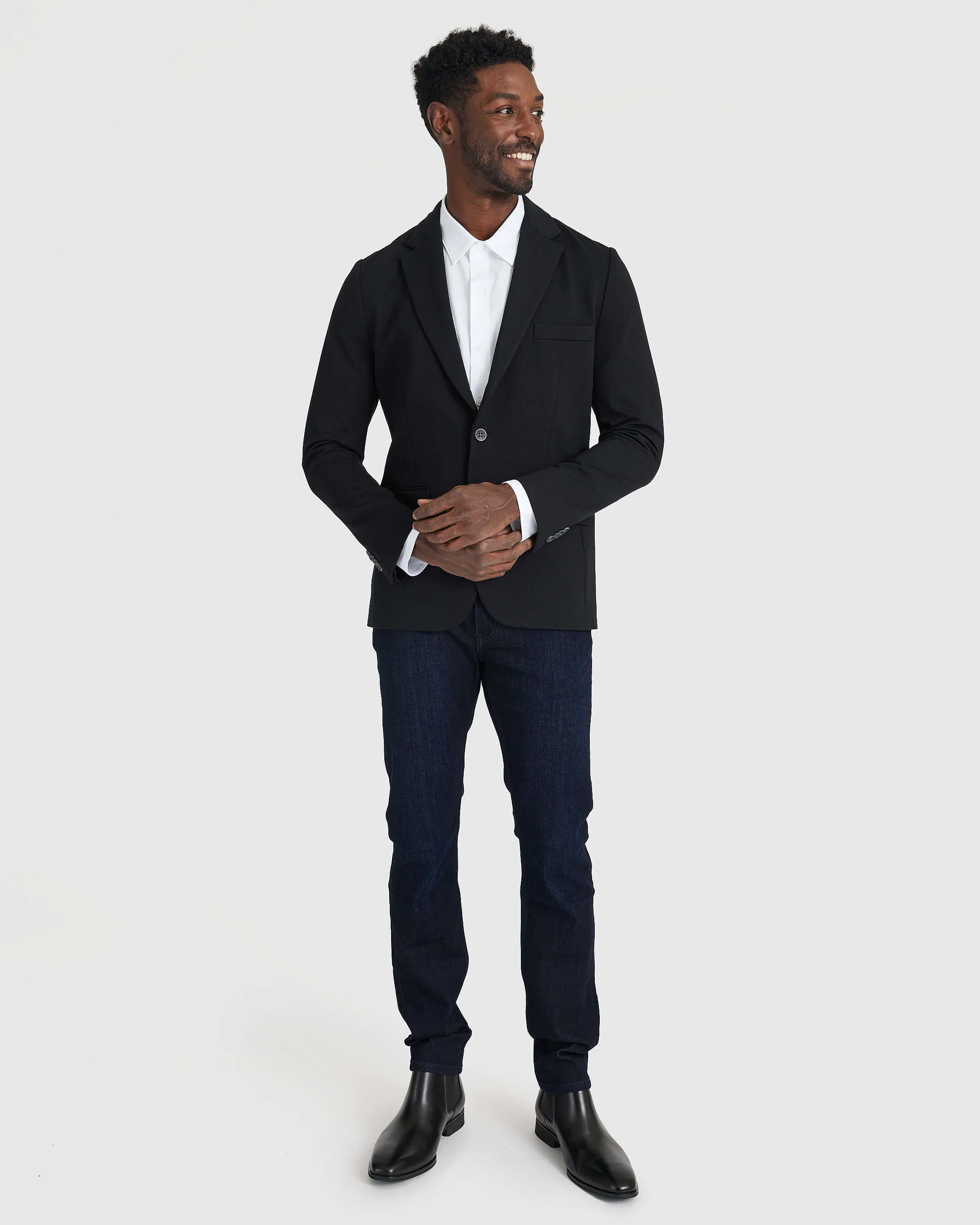 Black Comfort Knit Blazer - Image 4