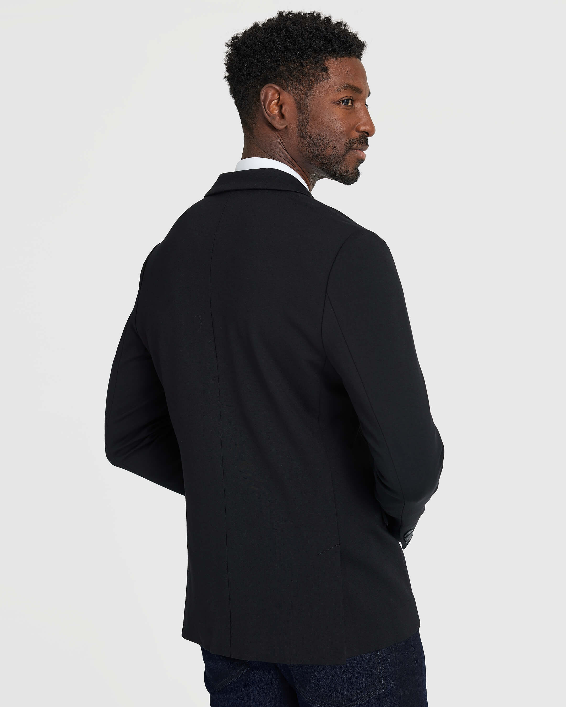 Black Comfort Knit Blazer - Image 5