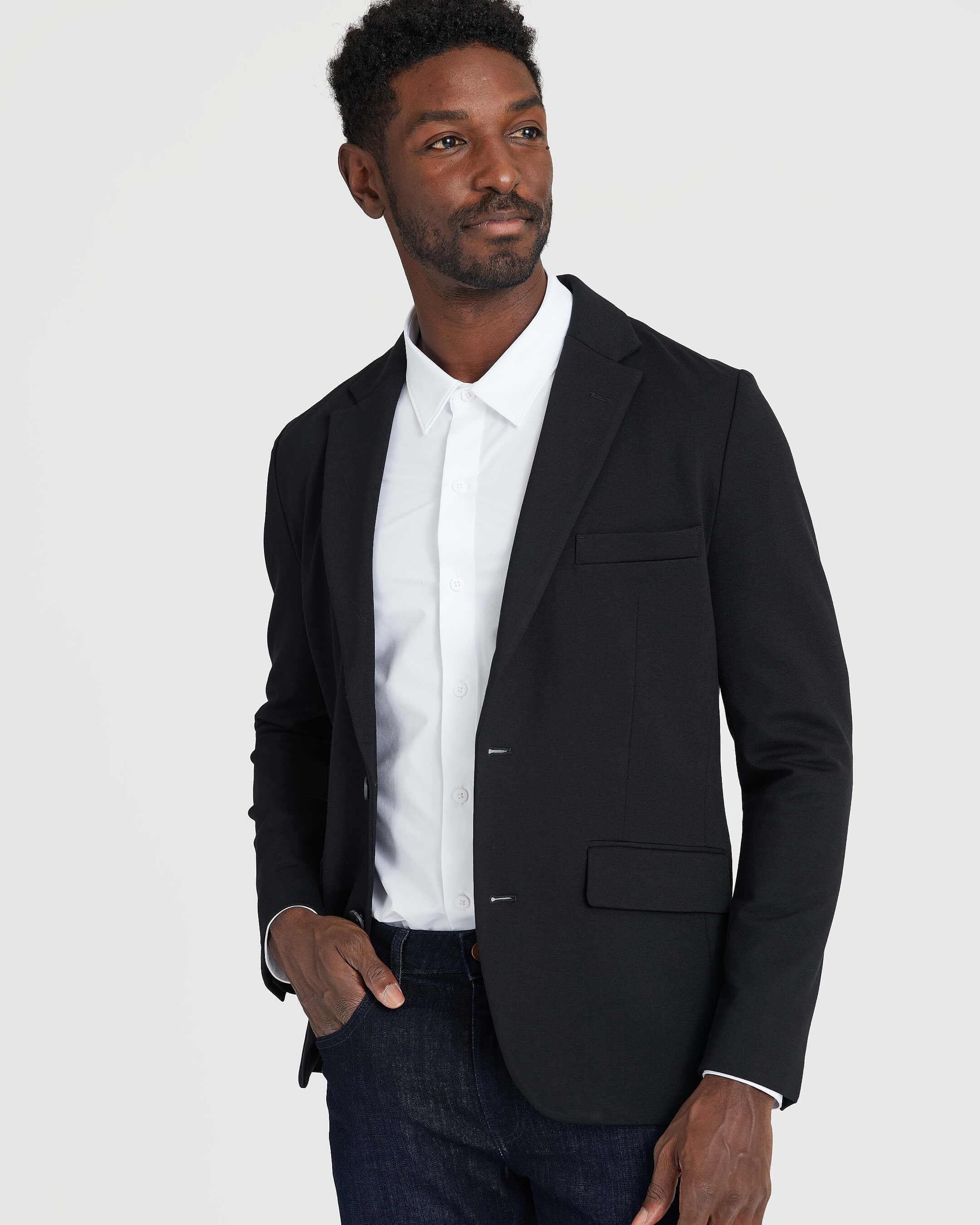 Black Comfort Knit Blazer - Image 8