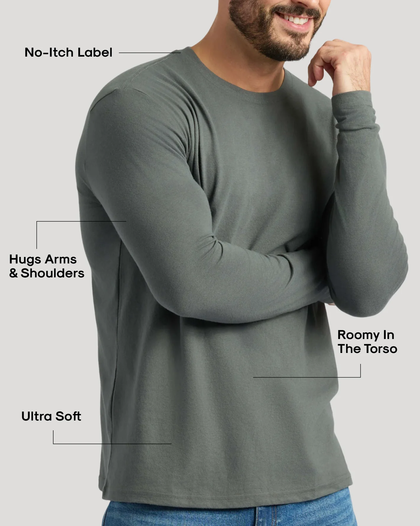 Carbon Classic Long Sleeve Crew Neck - Image 3