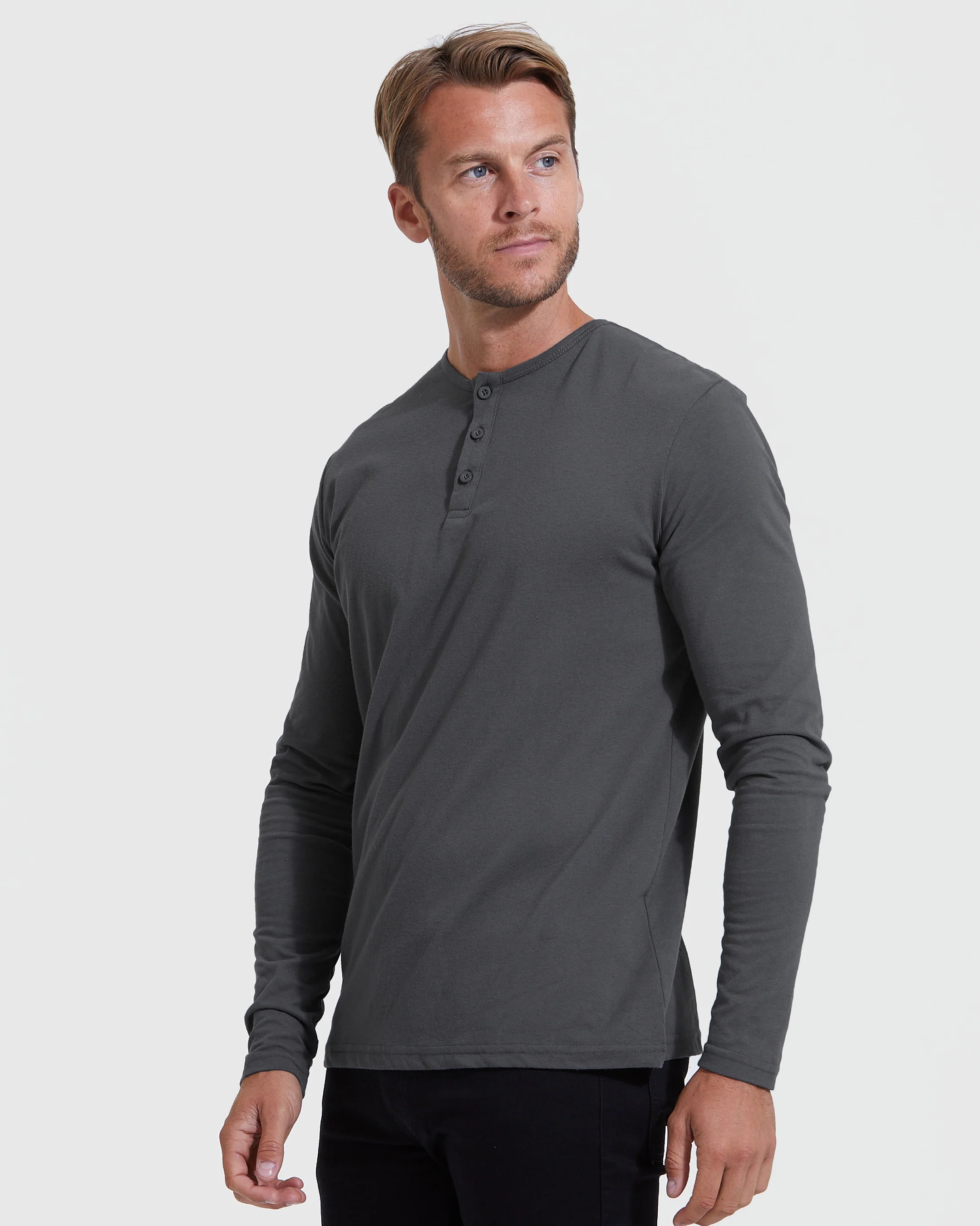 Carbon Classic Long Sleeve Henley - Image 4