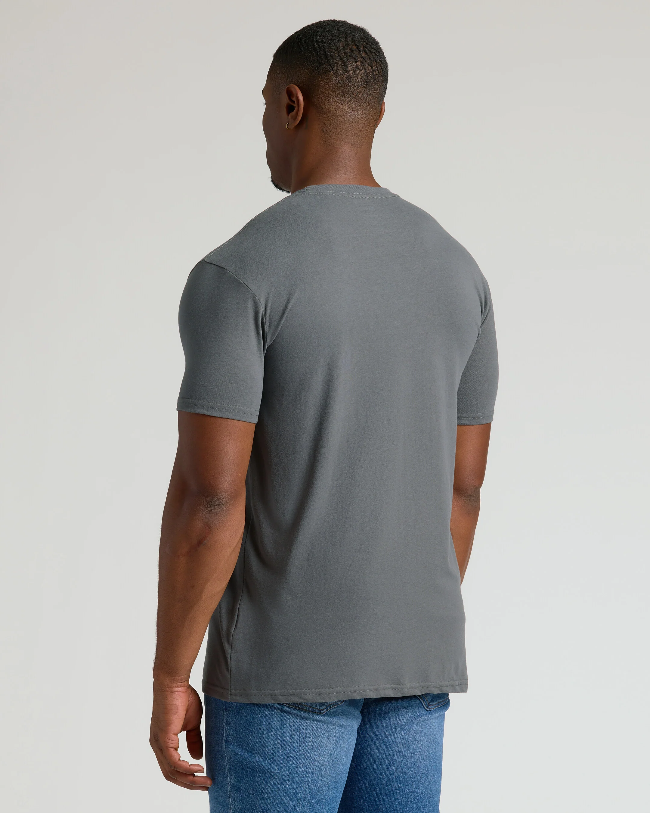 Carbon Tall Straight Hem Crew Neck T-Shirt - Image 3