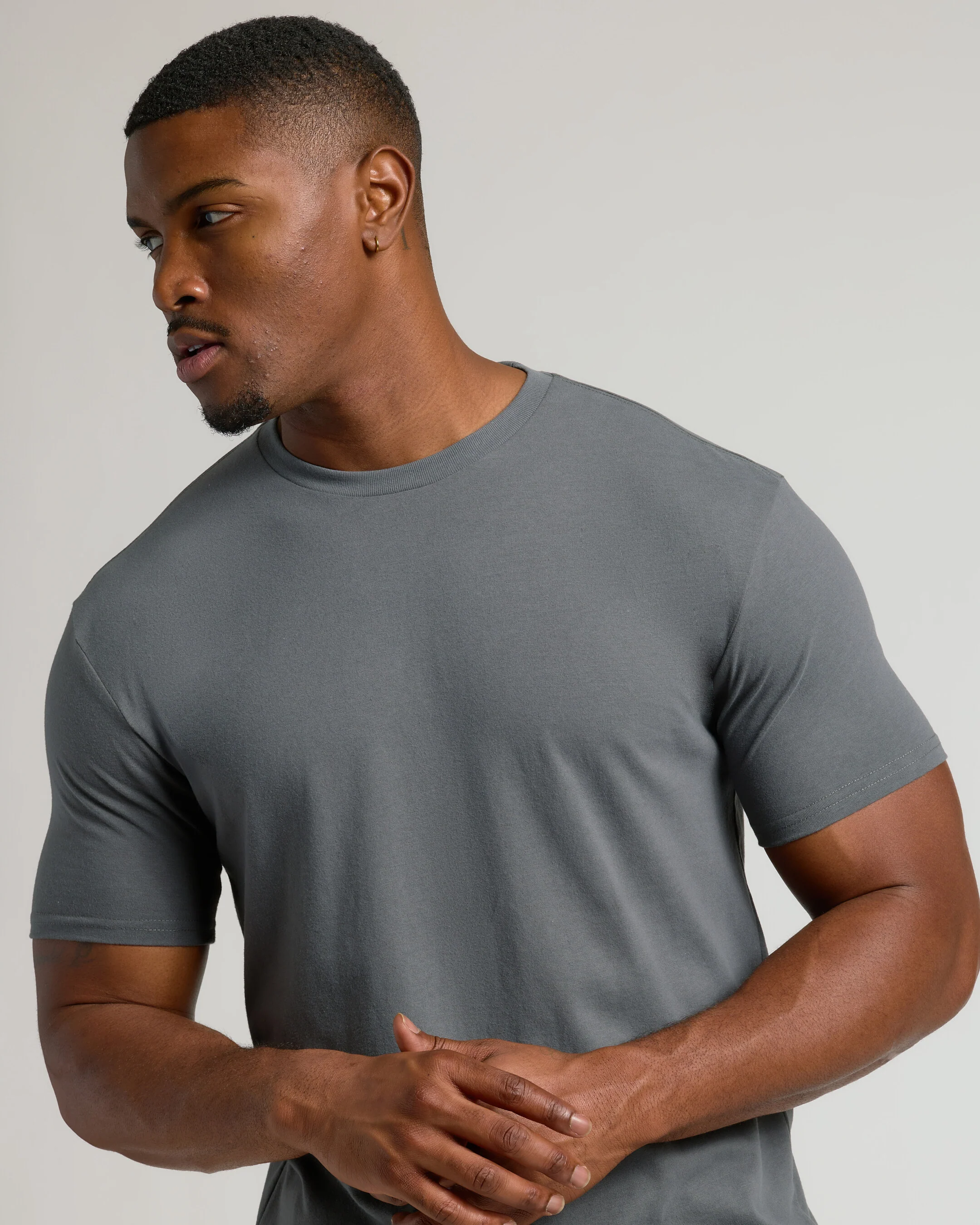 Carbon Tall Straight Hem Crew Neck T-Shirt - Image 4