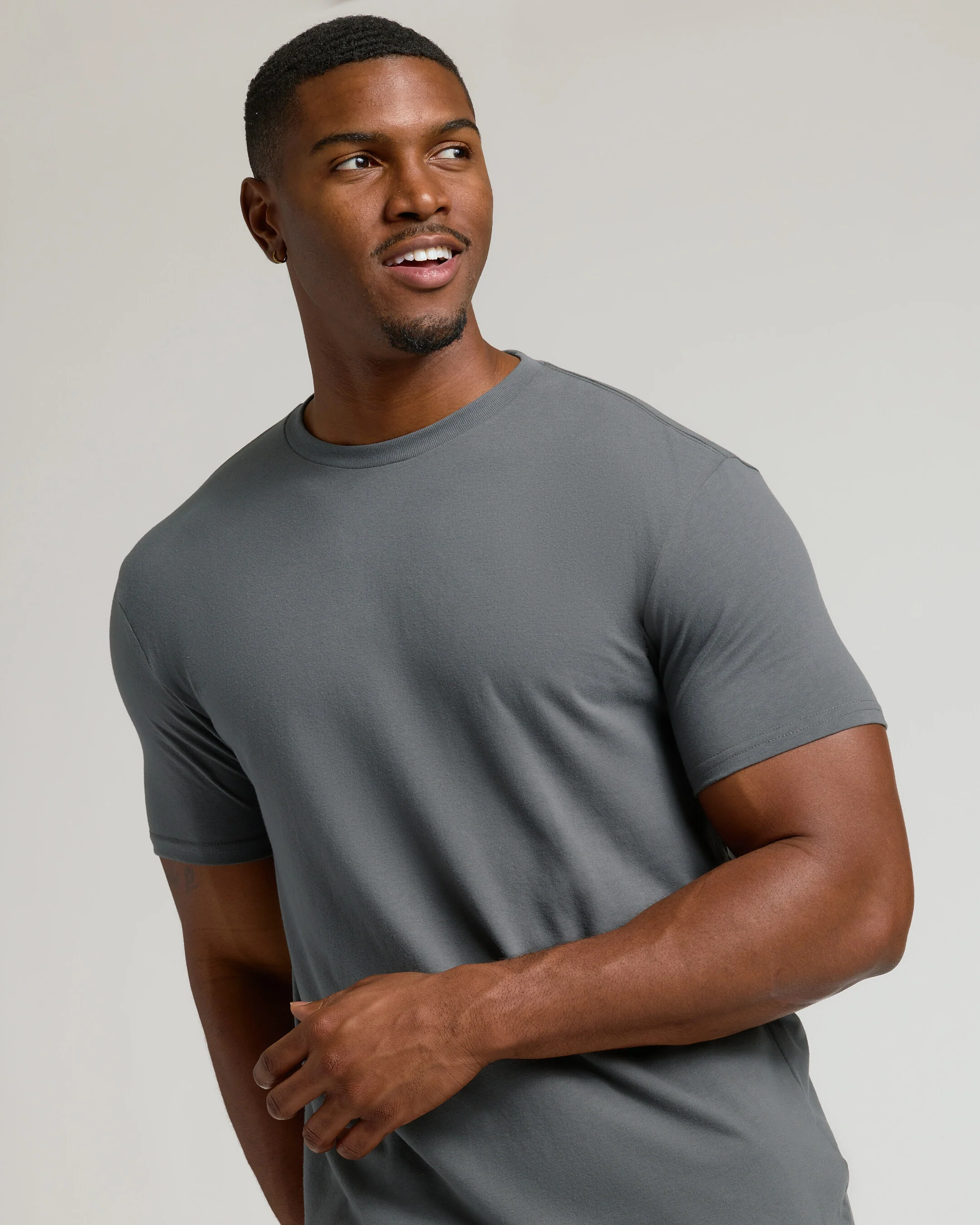 Carbon Tall Straight Hem Crew Neck T-Shirt - Image 5