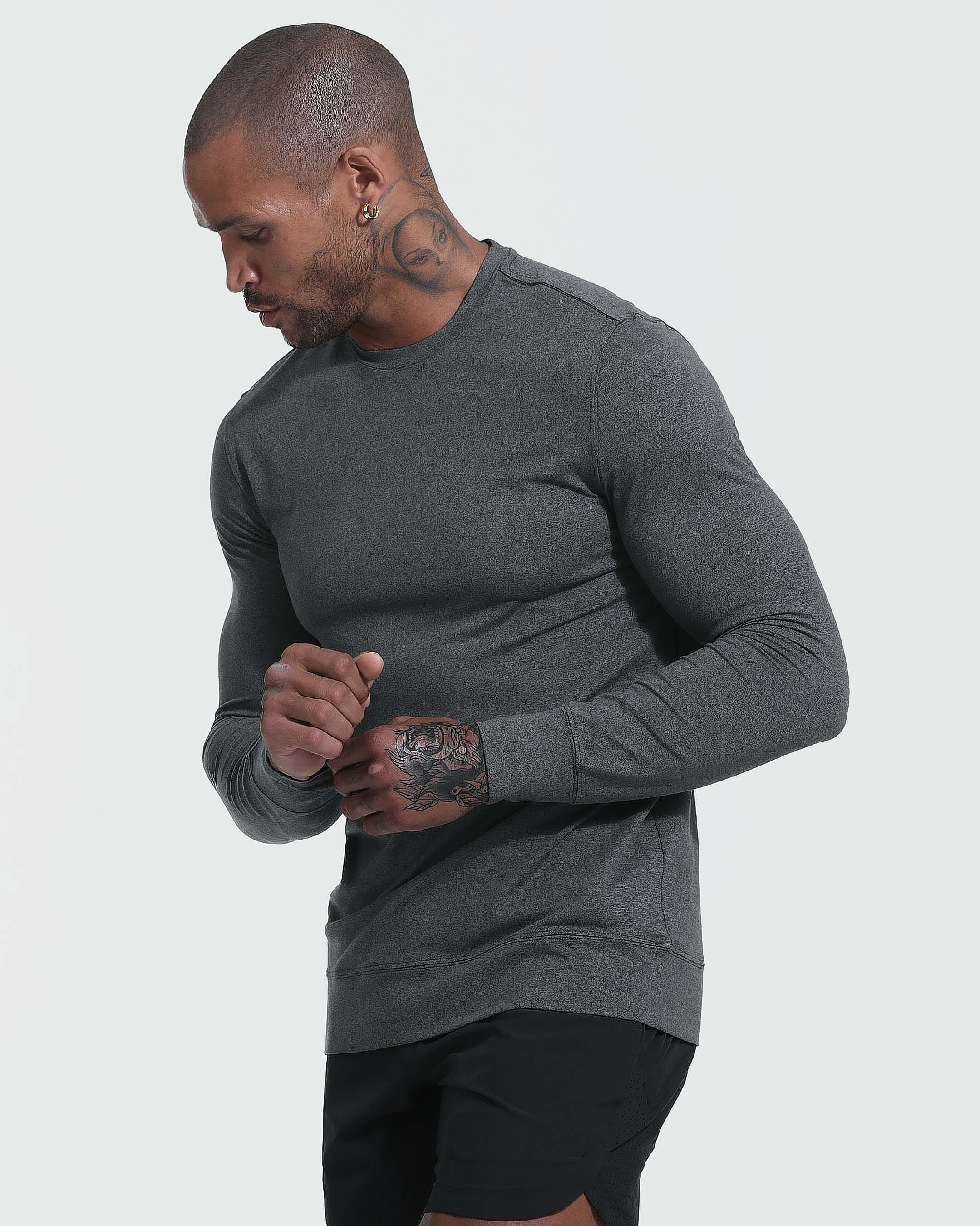 Charcoal Heather Active Comfort Crew Sweatshirt - Image 4