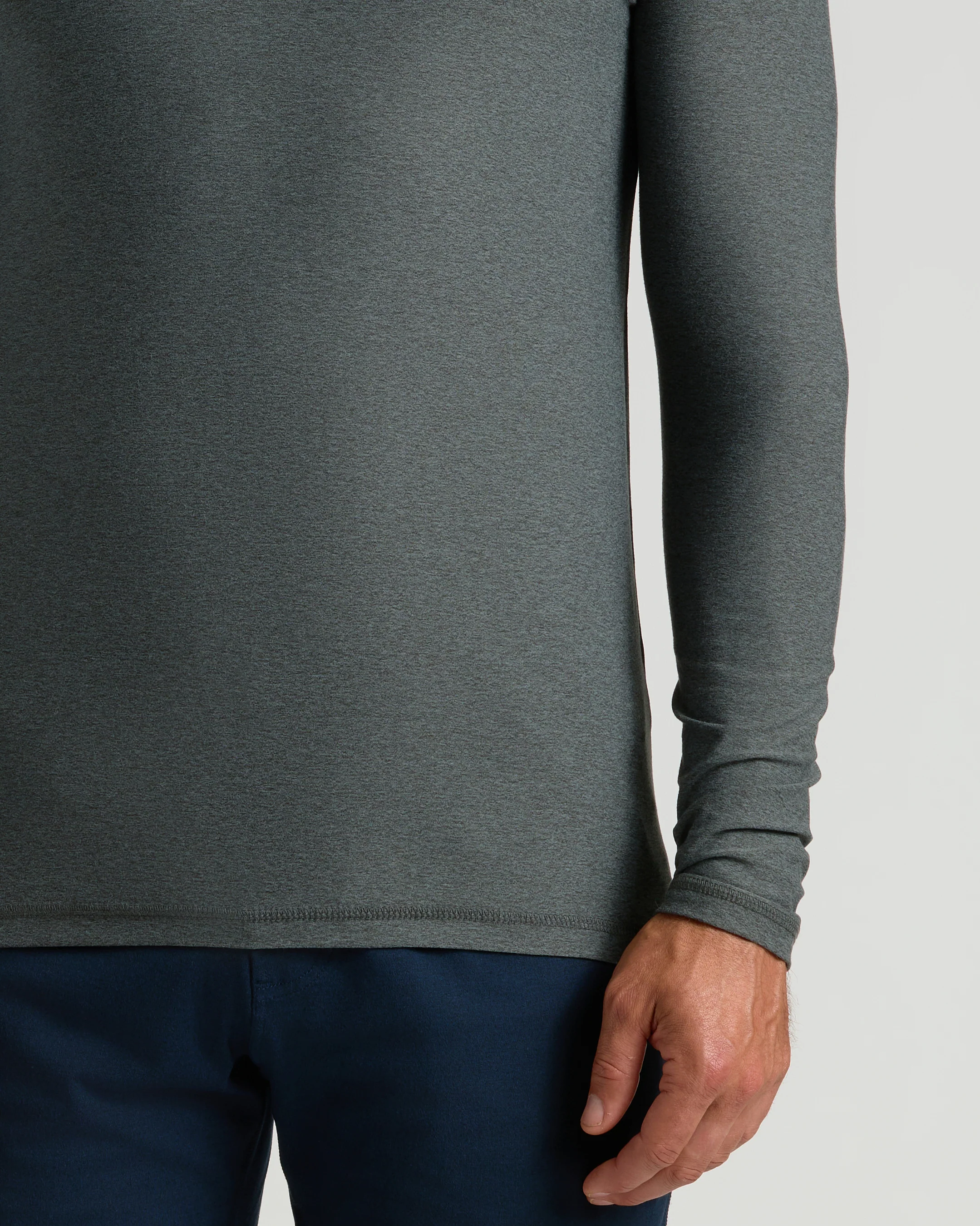 Charcoal Heather Gray Active Long Sleeve Crew T-Shirt - Image 5