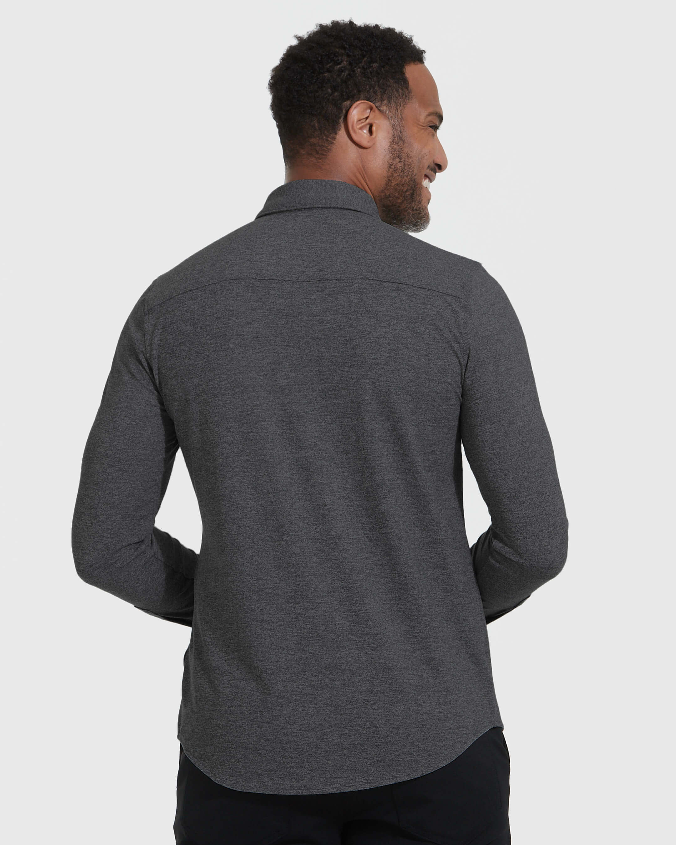 Charcoal Heather Long Sleeve Gray Do-It-All Comfort Shirt - Image 3