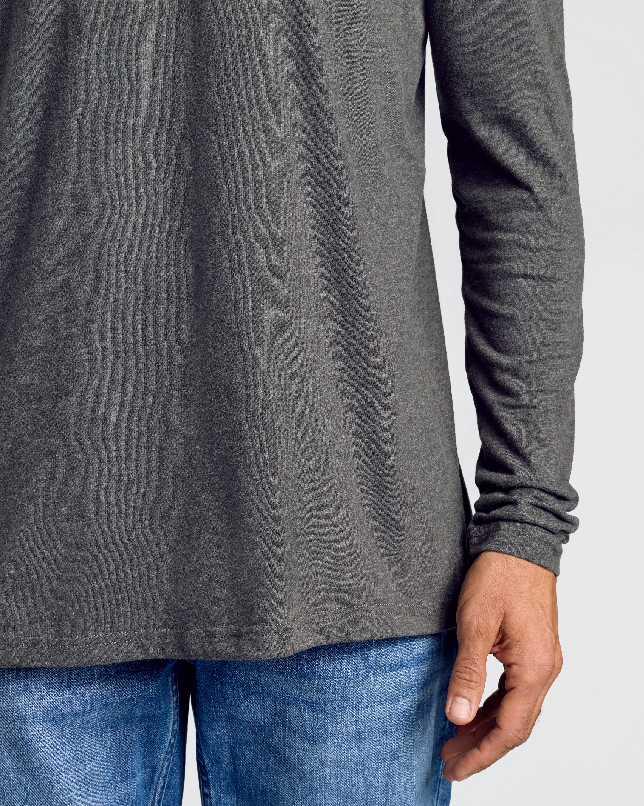 Charcoal Heather Gray Classic Long Sleeve Crew Neck - Image 7
