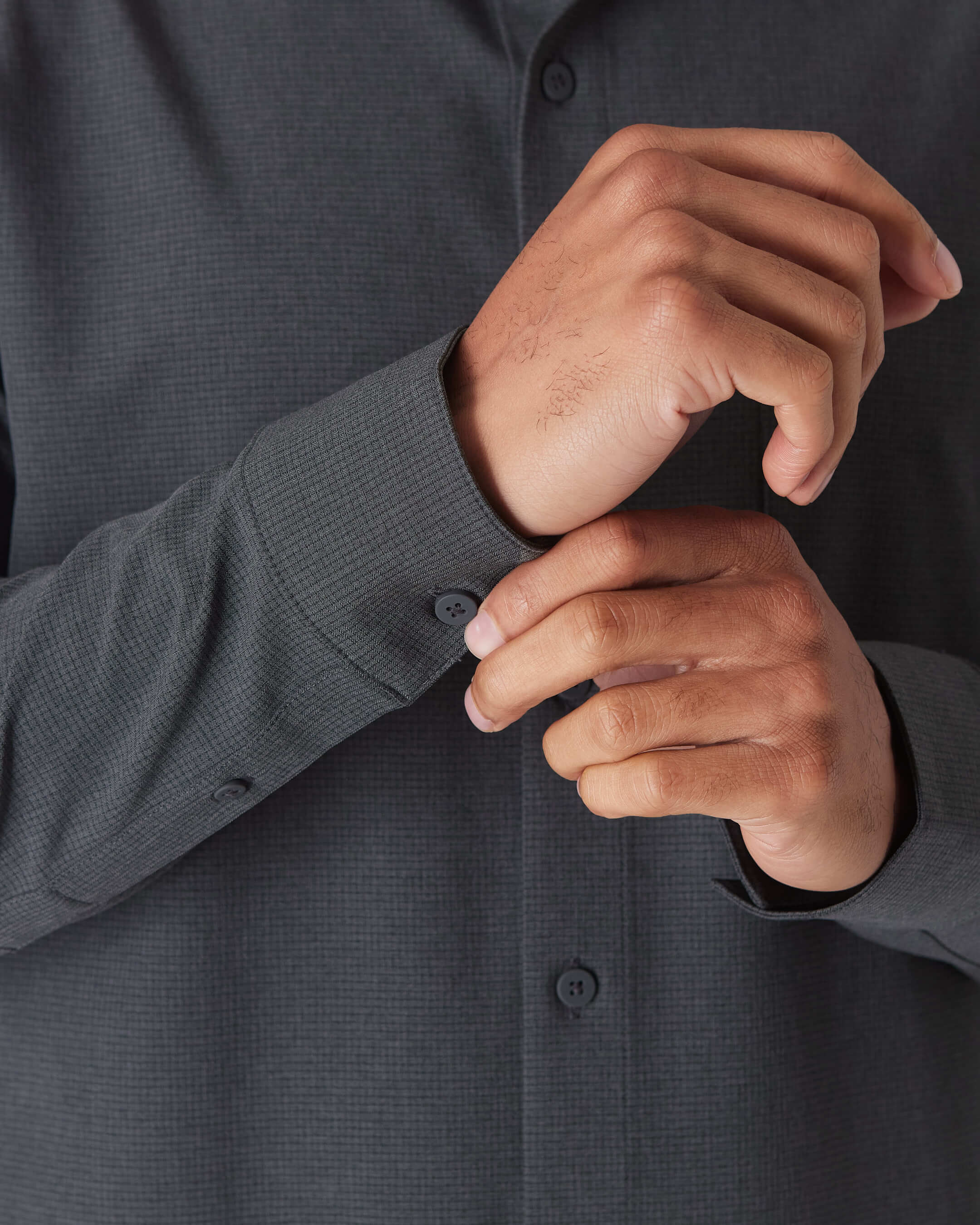 Charcoal Heather Gray Long Sleeve Ripstop Commuter Shirt - Image 6