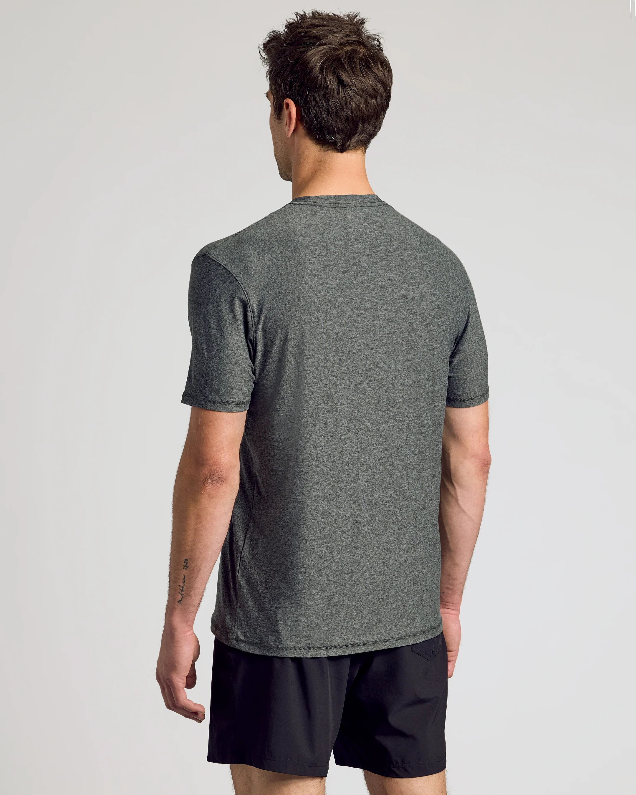 Charcoal Heather Gray Active Crew Neck Tee - Image 3