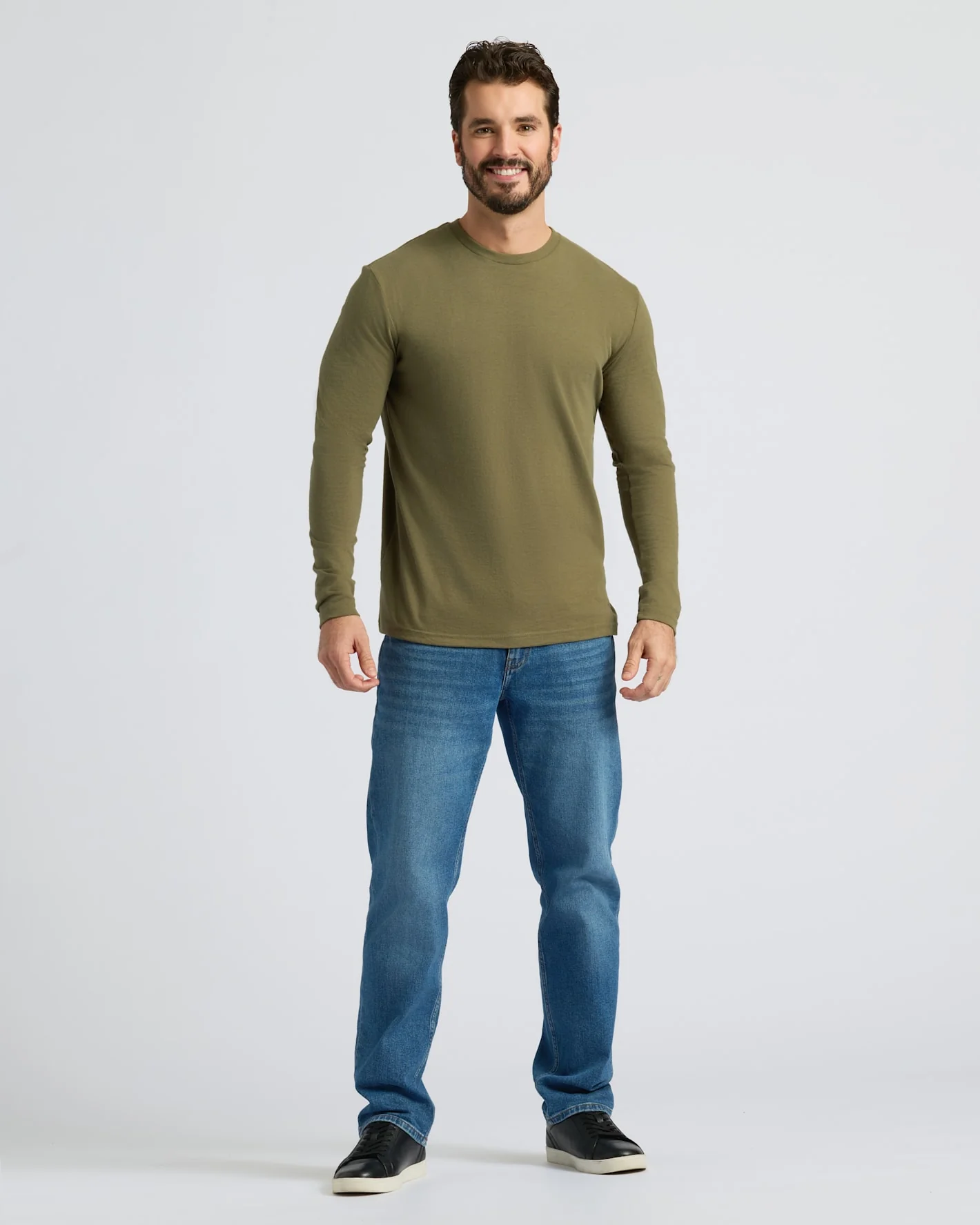 Military Green Classic Long Sleeve Crew Neck - Image 4