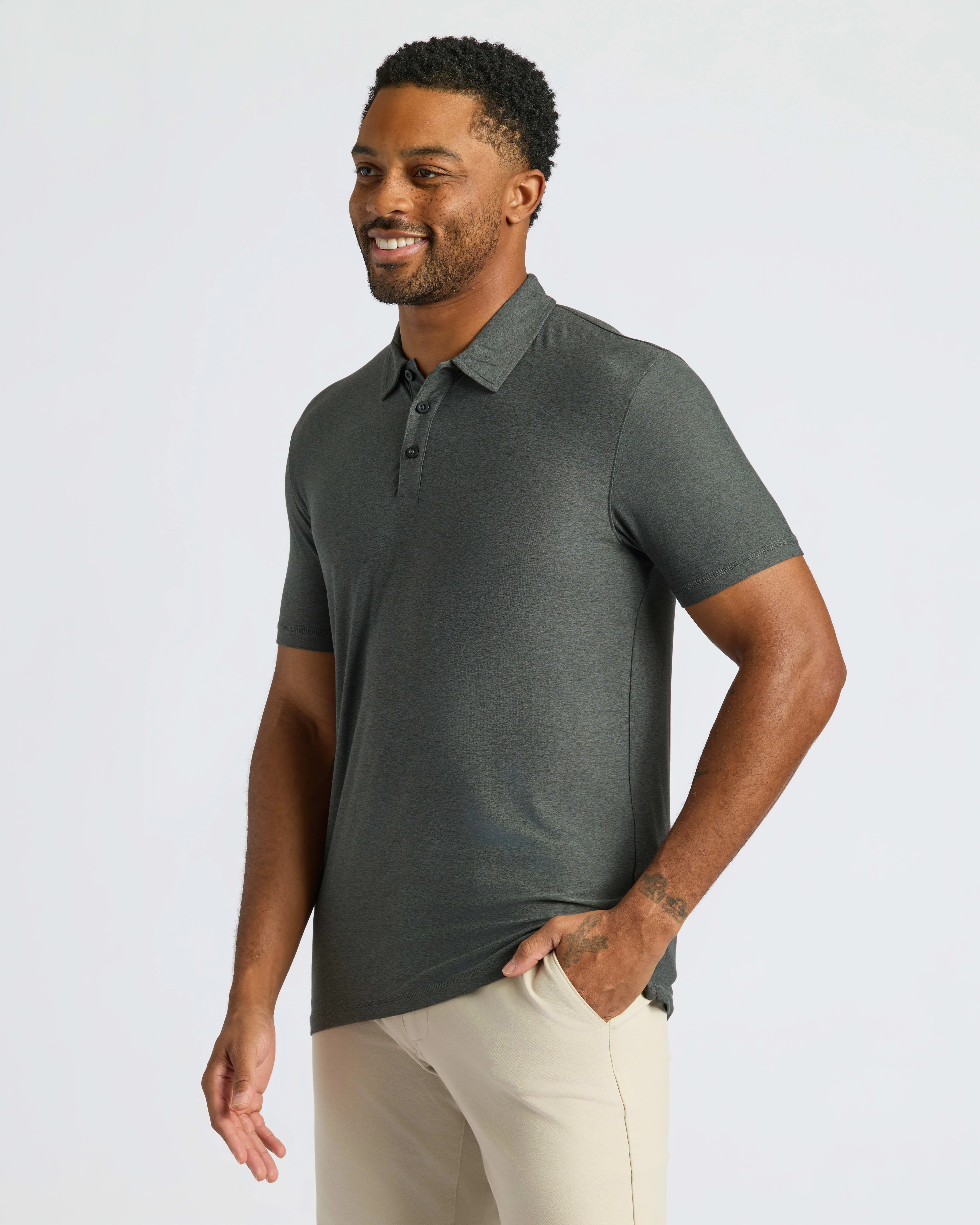 Charcoal Heather Gray Classic Polo - Image 5