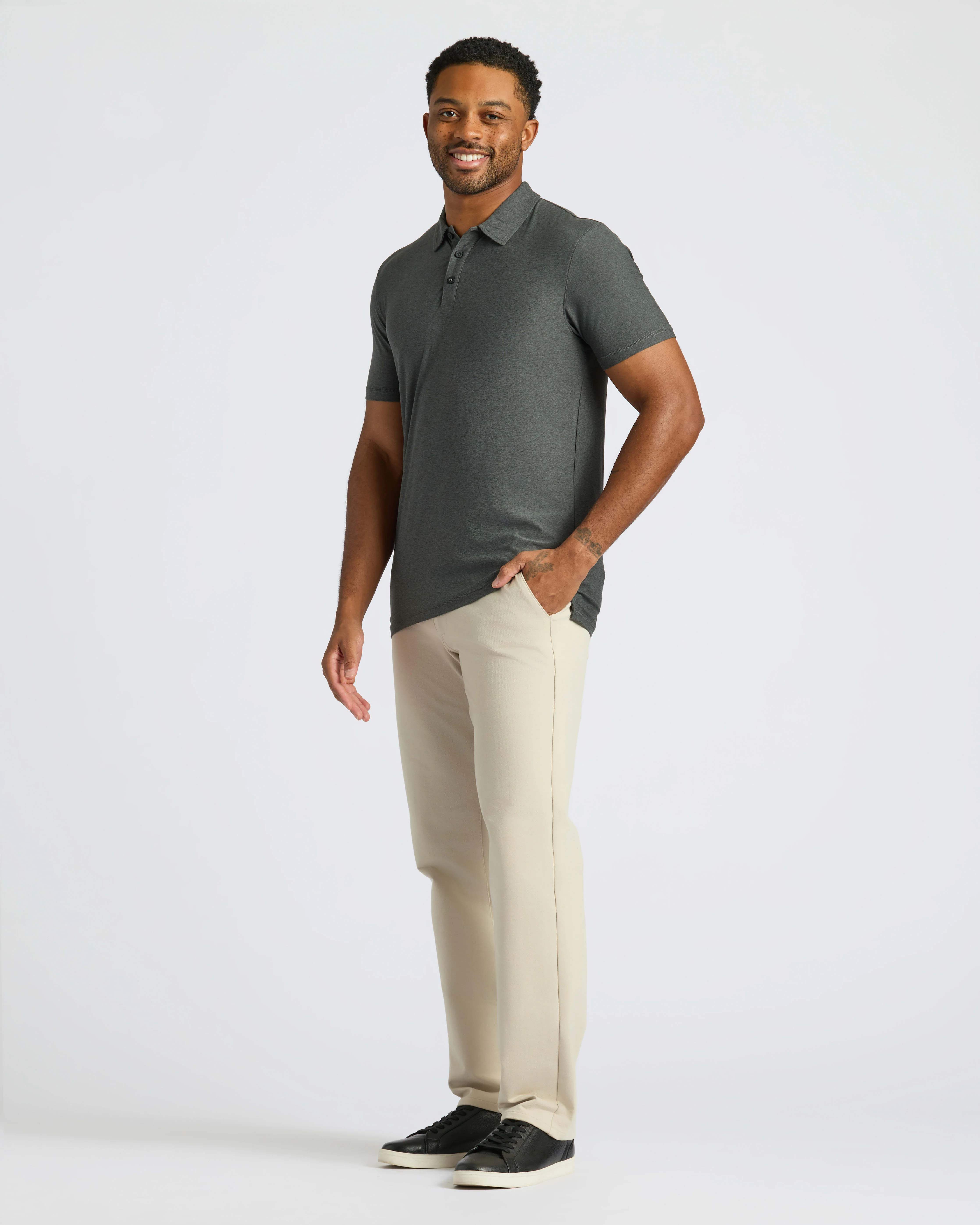 Charcoal Heather Gray Classic Polo - Image 3