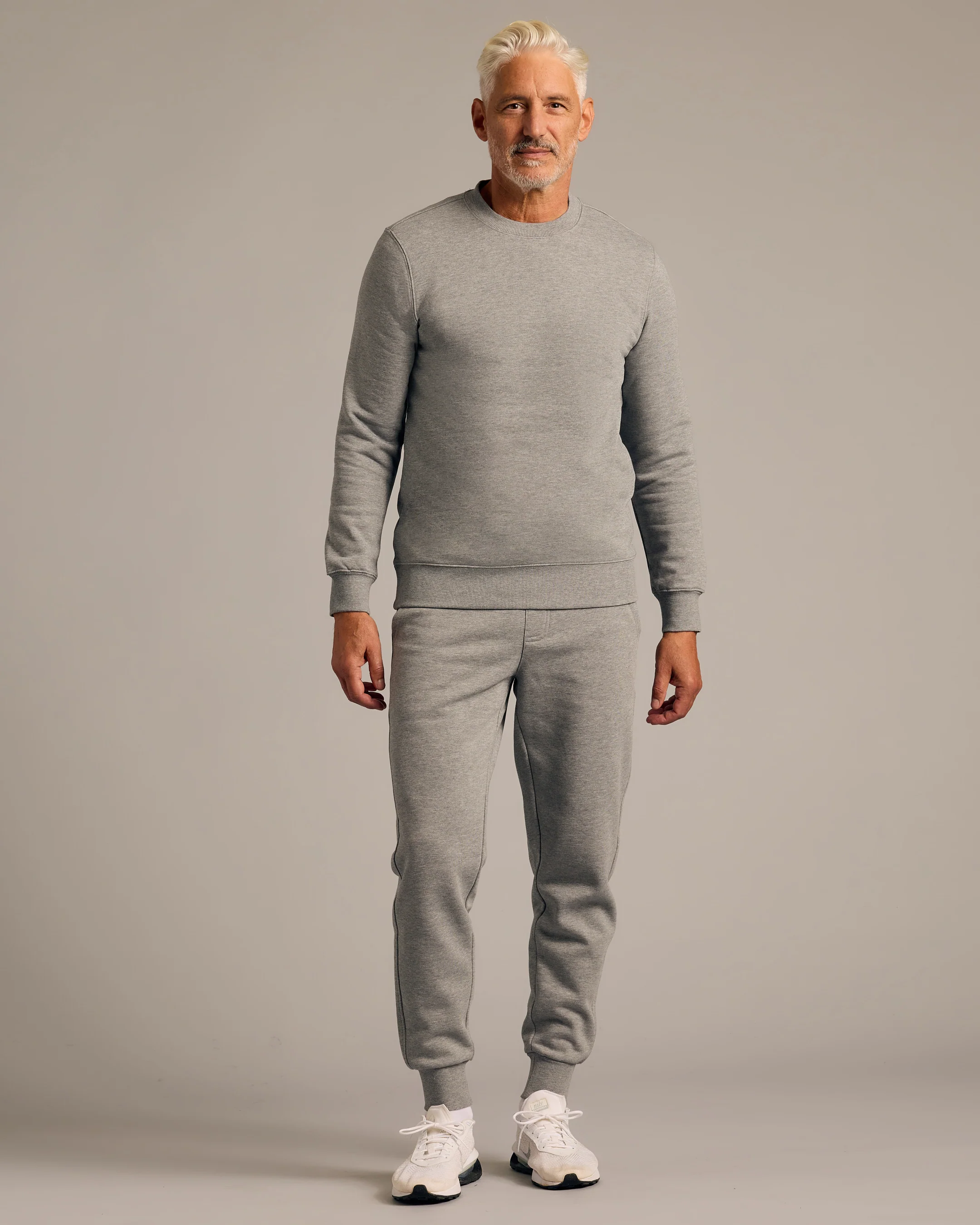 Dark Heather Gray Fleece French Terry Pullover Crew Neck - Image 4