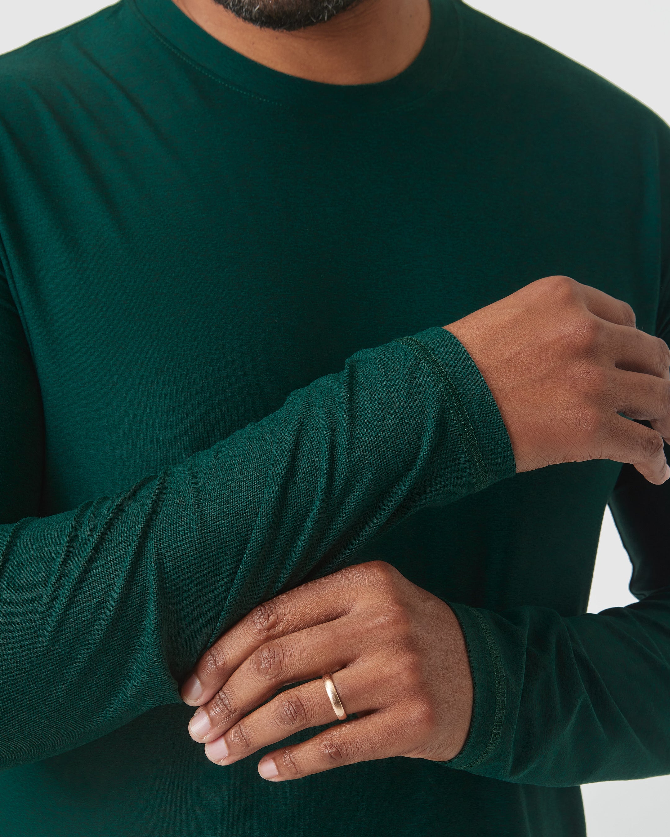 Evergreen Heather Active Long Sleeve Crew T-Shirt - Image 6