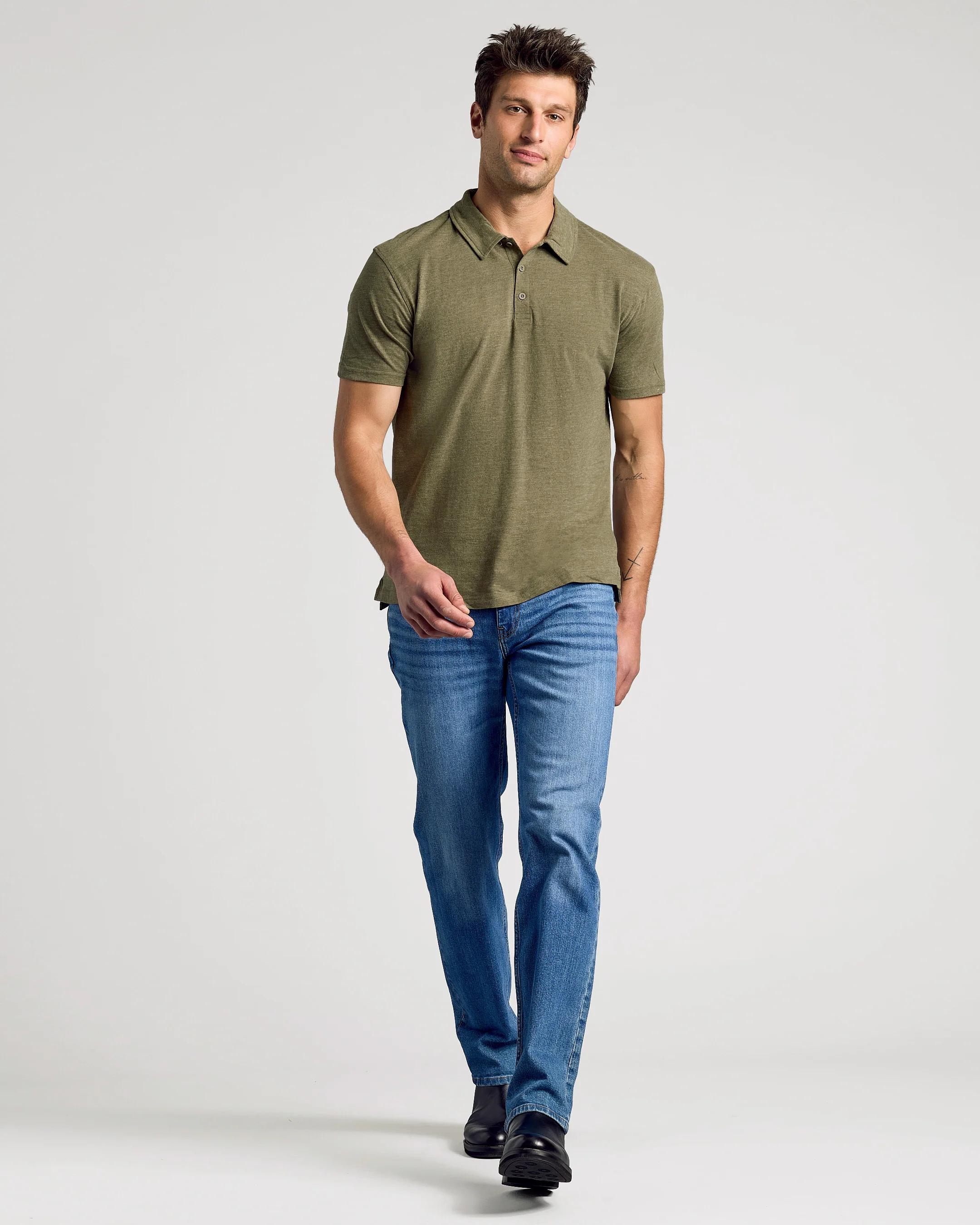 Heather Military Green Classic Polo - Image 5