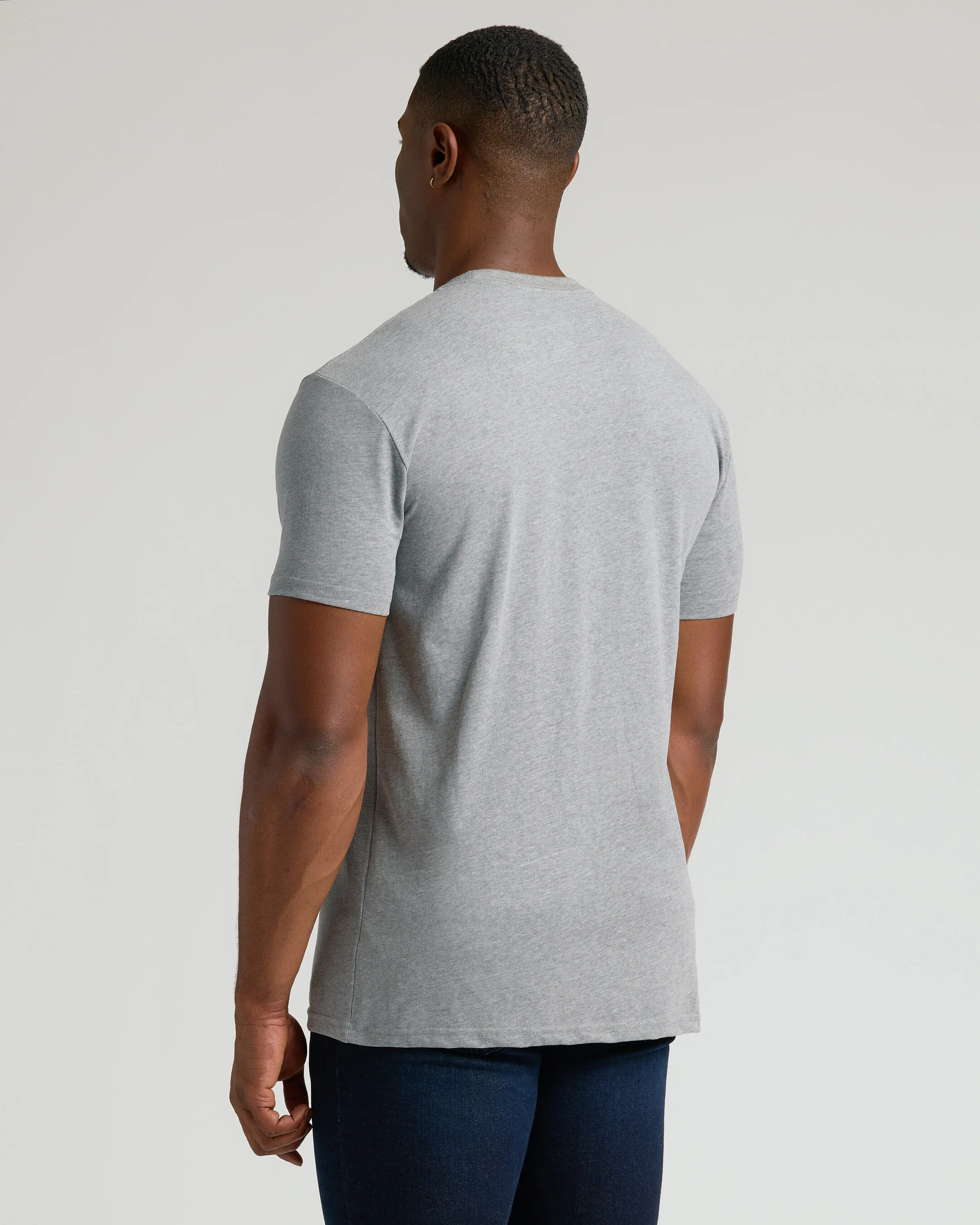 Heather Gray Tall Straight Hem Crew Neck T-Shirt - Image 3