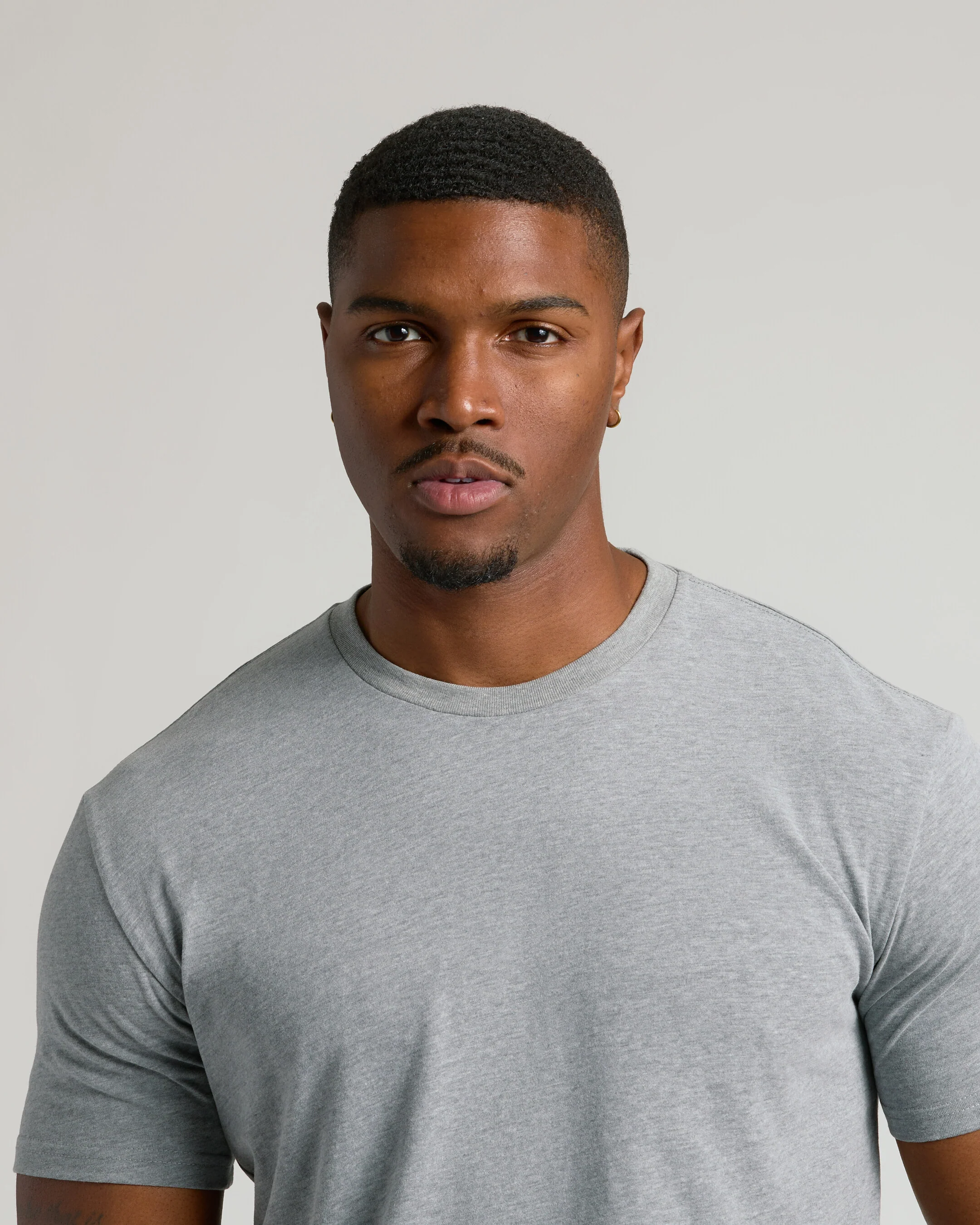 Heather Gray Tall Straight Hem Crew Neck T-Shirt - Image 4