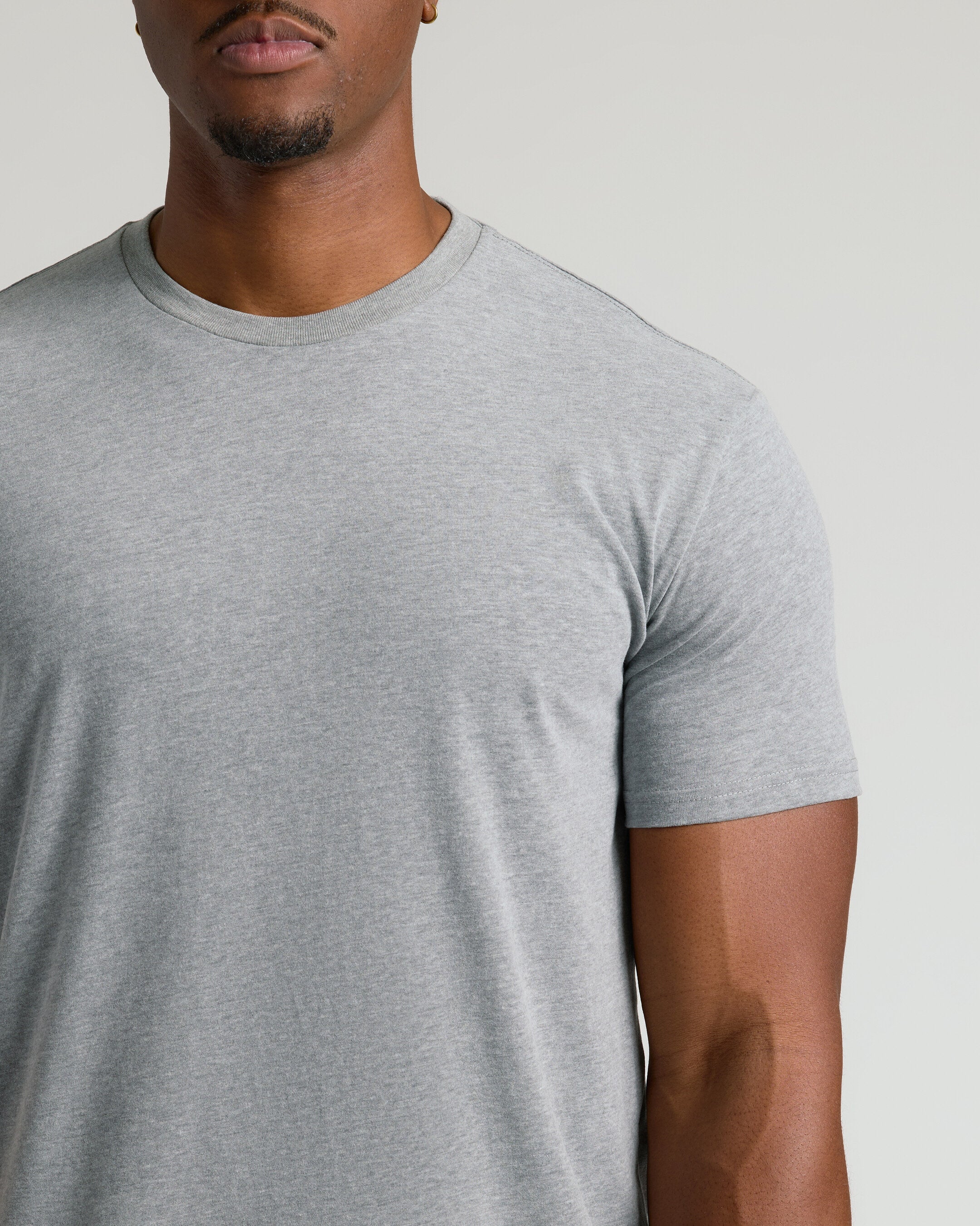 Heather Gray Tall Straight Hem Crew Neck T-Shirt - Image 6