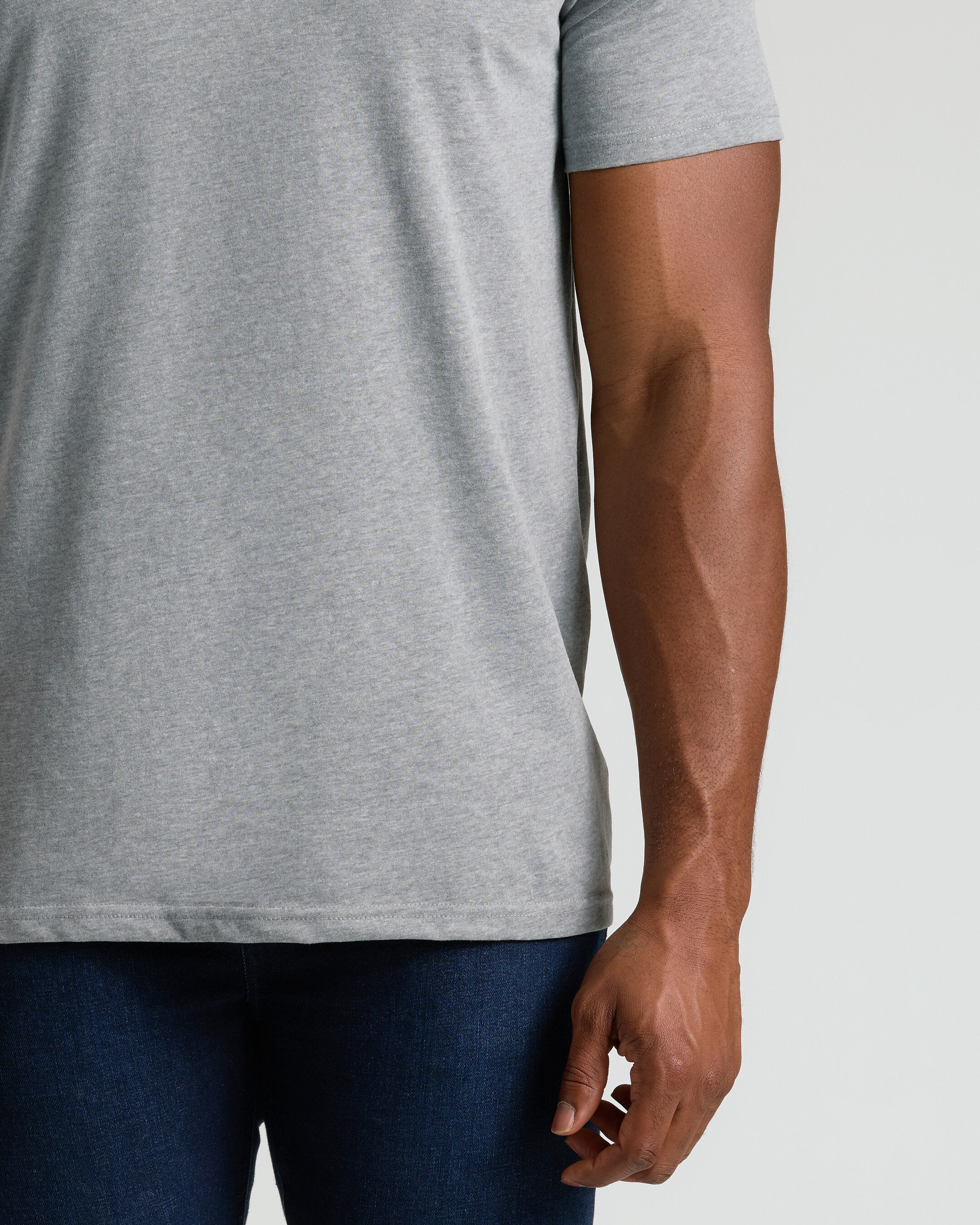 Heather Gray Tall Straight Hem Crew Neck T-Shirt - Image 7
