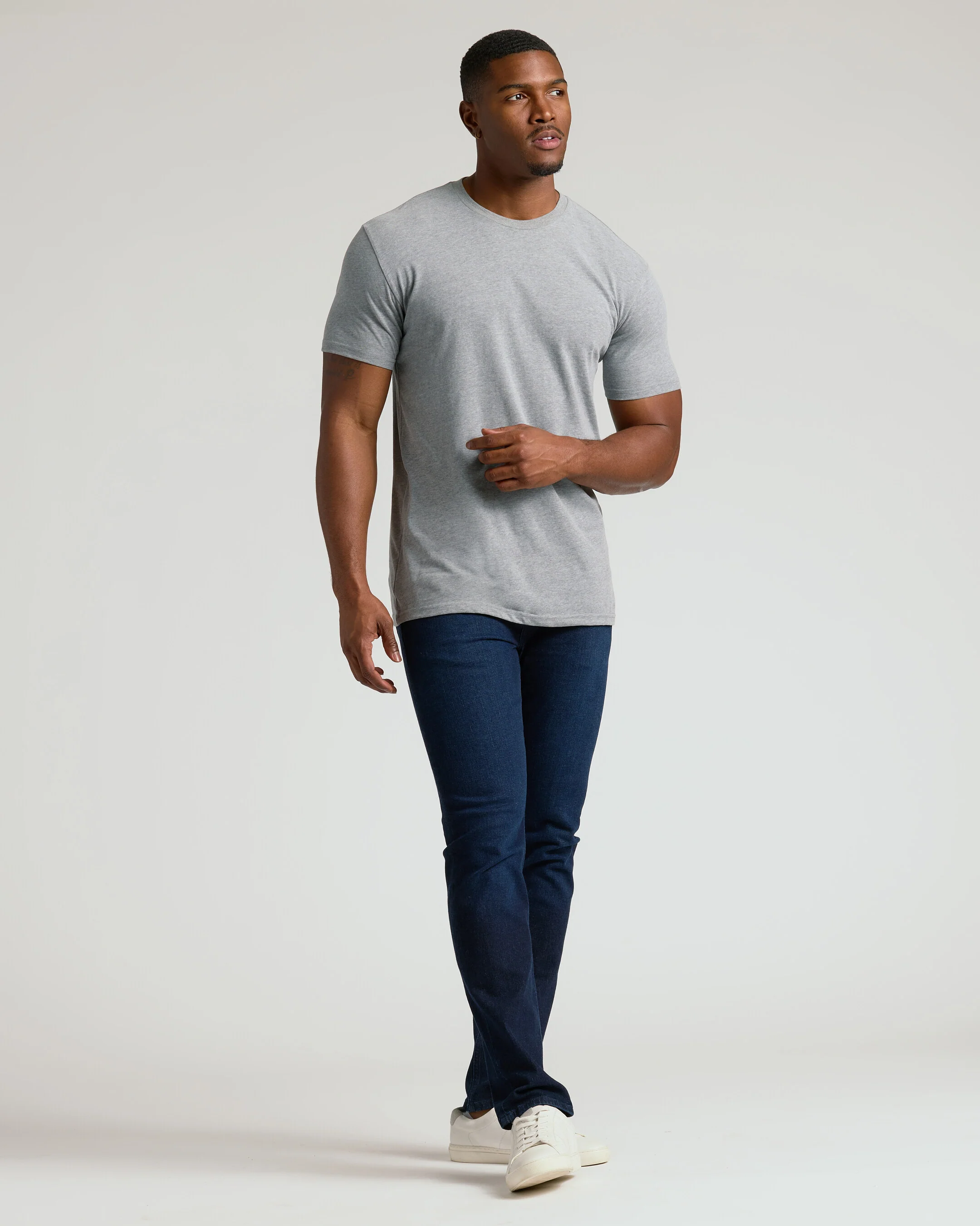 Heather Gray Tall Straight Hem Crew Neck T-Shirt - Image 8