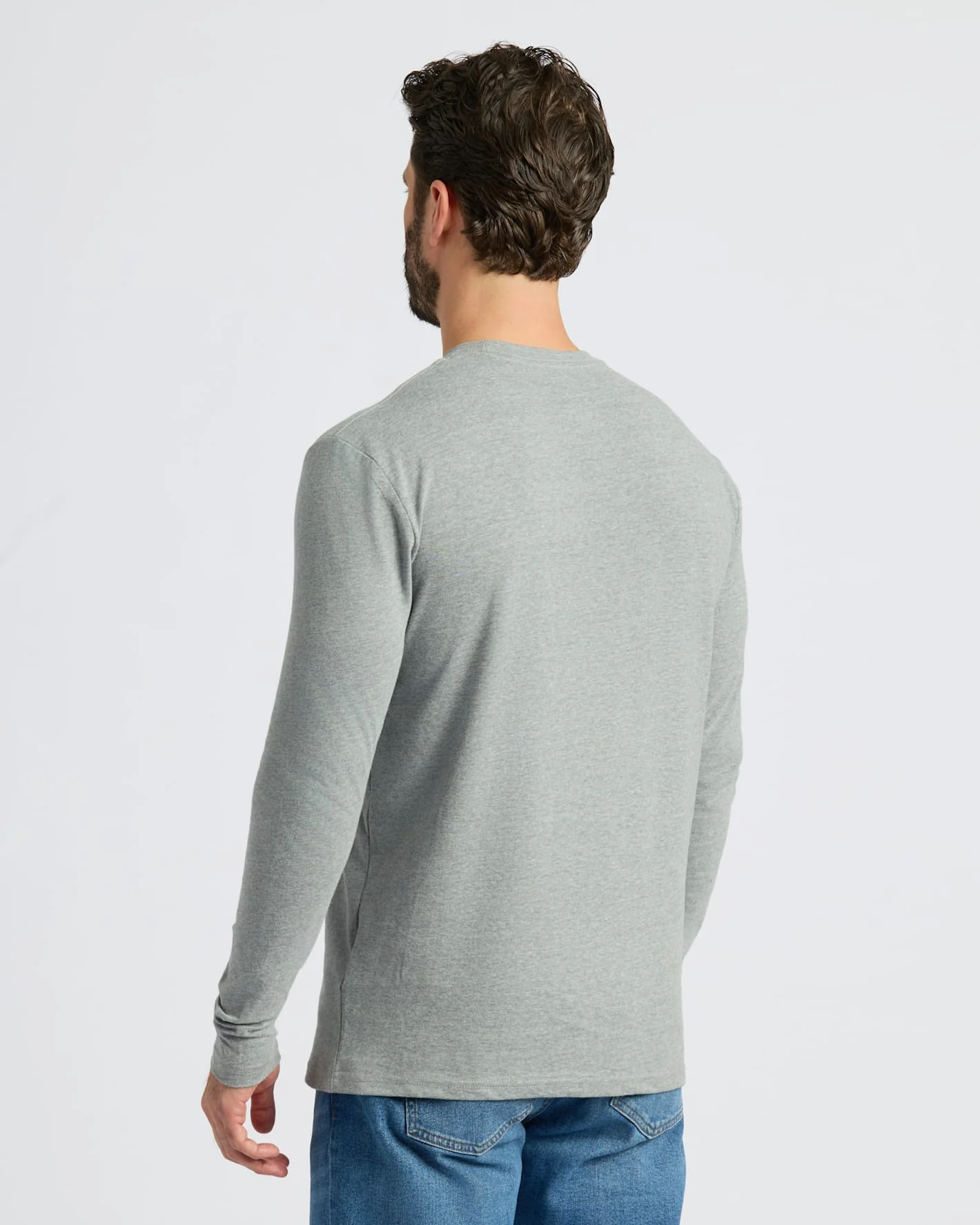 Heather Gray Classic Long Sleeve Crew Neck - Image 4