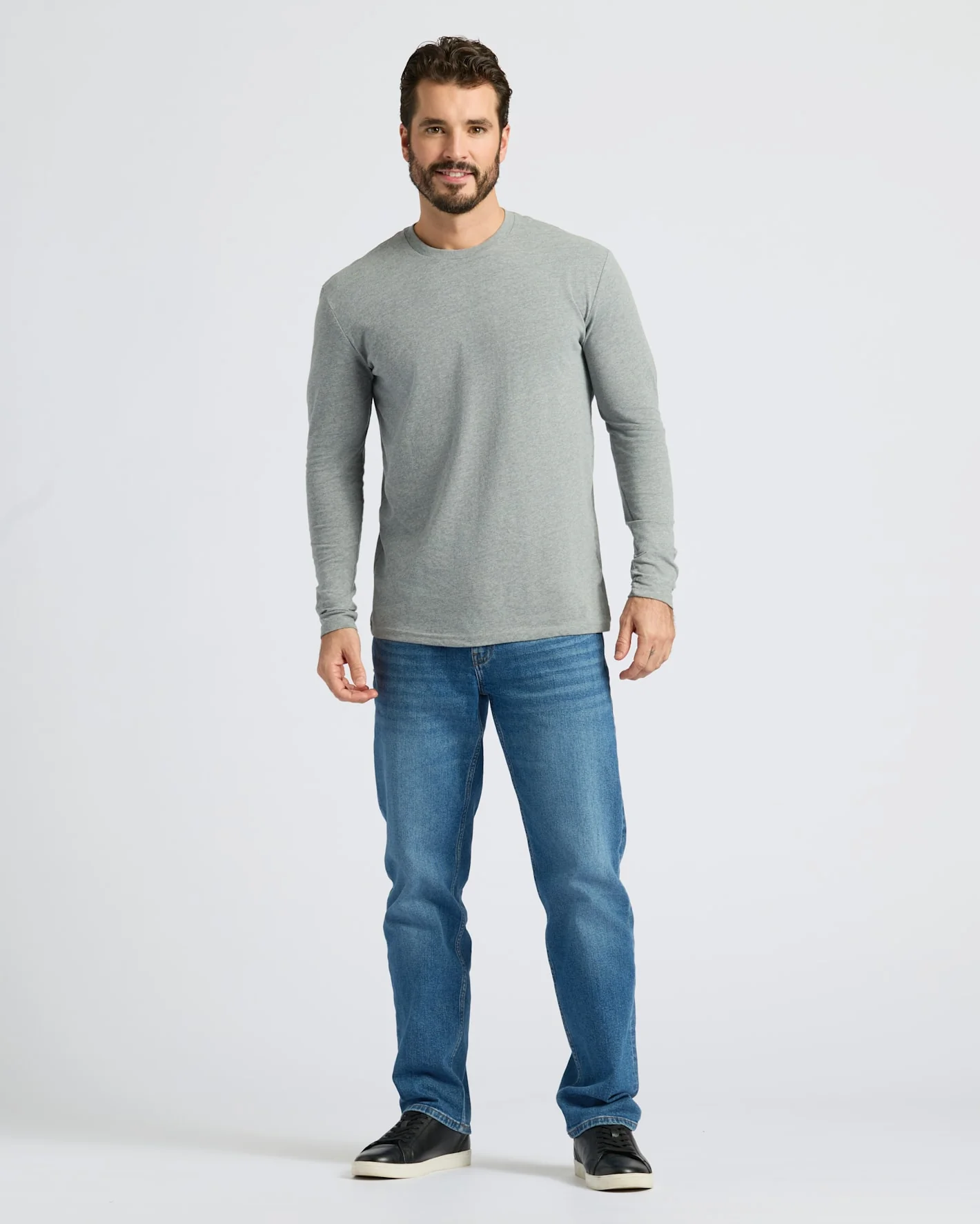 Heather Gray Classic Long Sleeve Crew Neck - Image 5