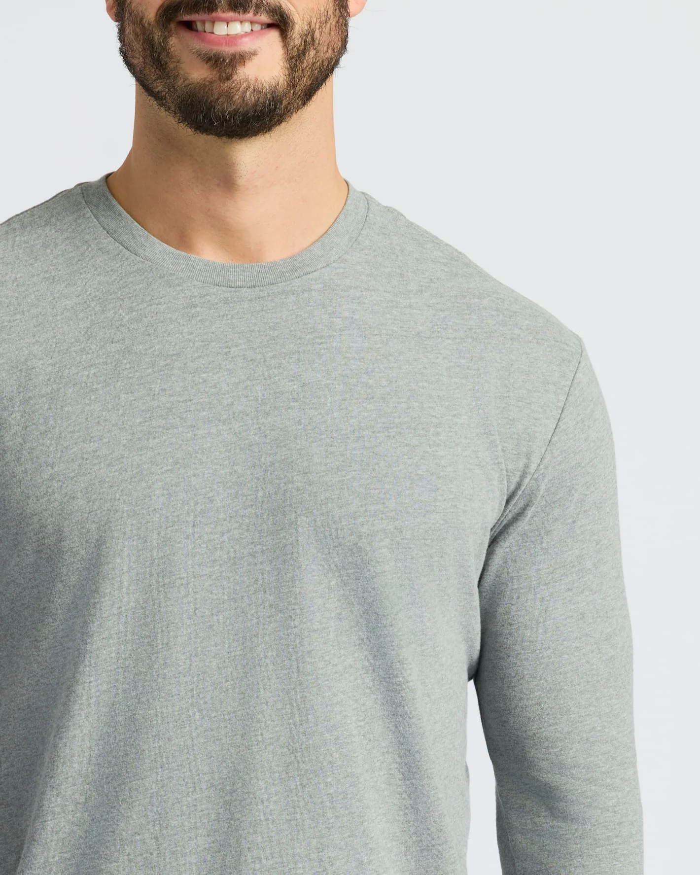 Heather Gray Classic Long Sleeve Crew Neck - Image 7