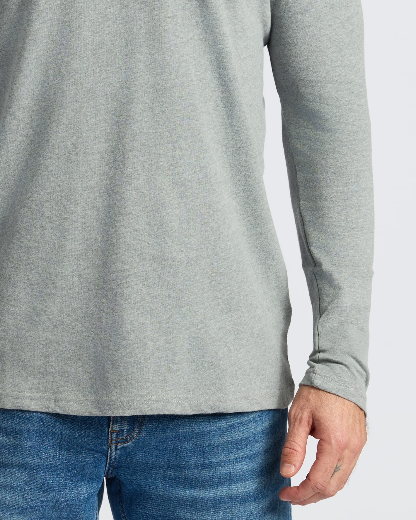 Heather Gray Classic Long Sleeve Crew Neck - Image 8