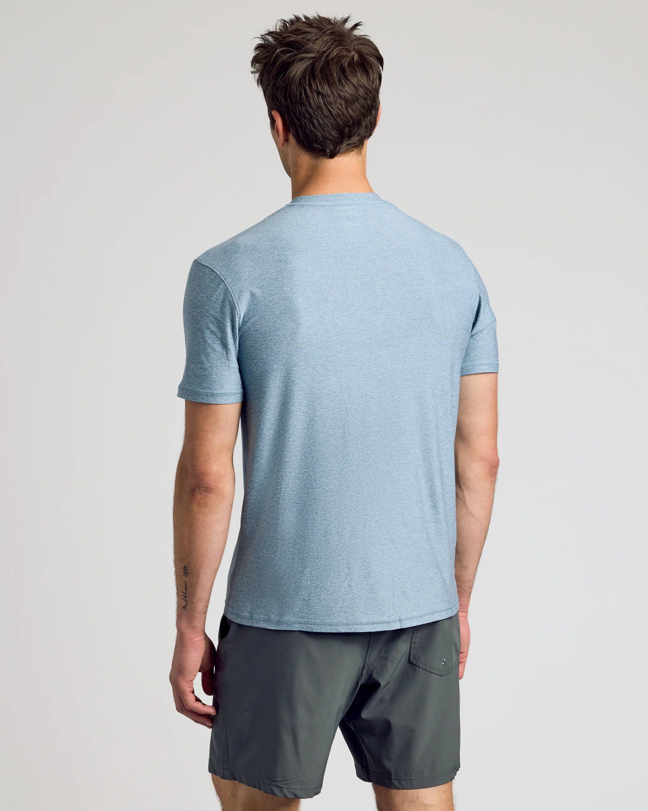 Heather Indigo Active Crew Neck Tee - Image 3